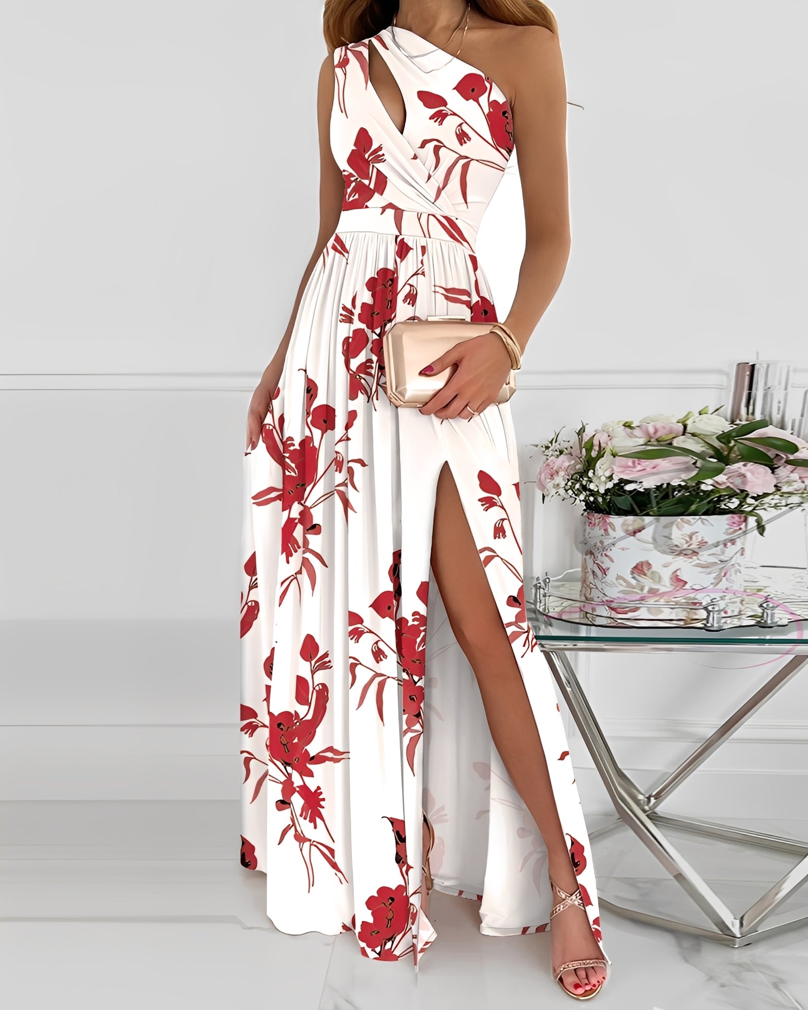 Jasmin - Stylish single-strap women's maxi dress