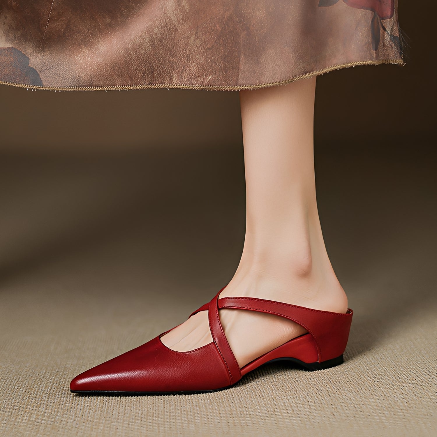 Riley - Fashionable Washed Flat Mules