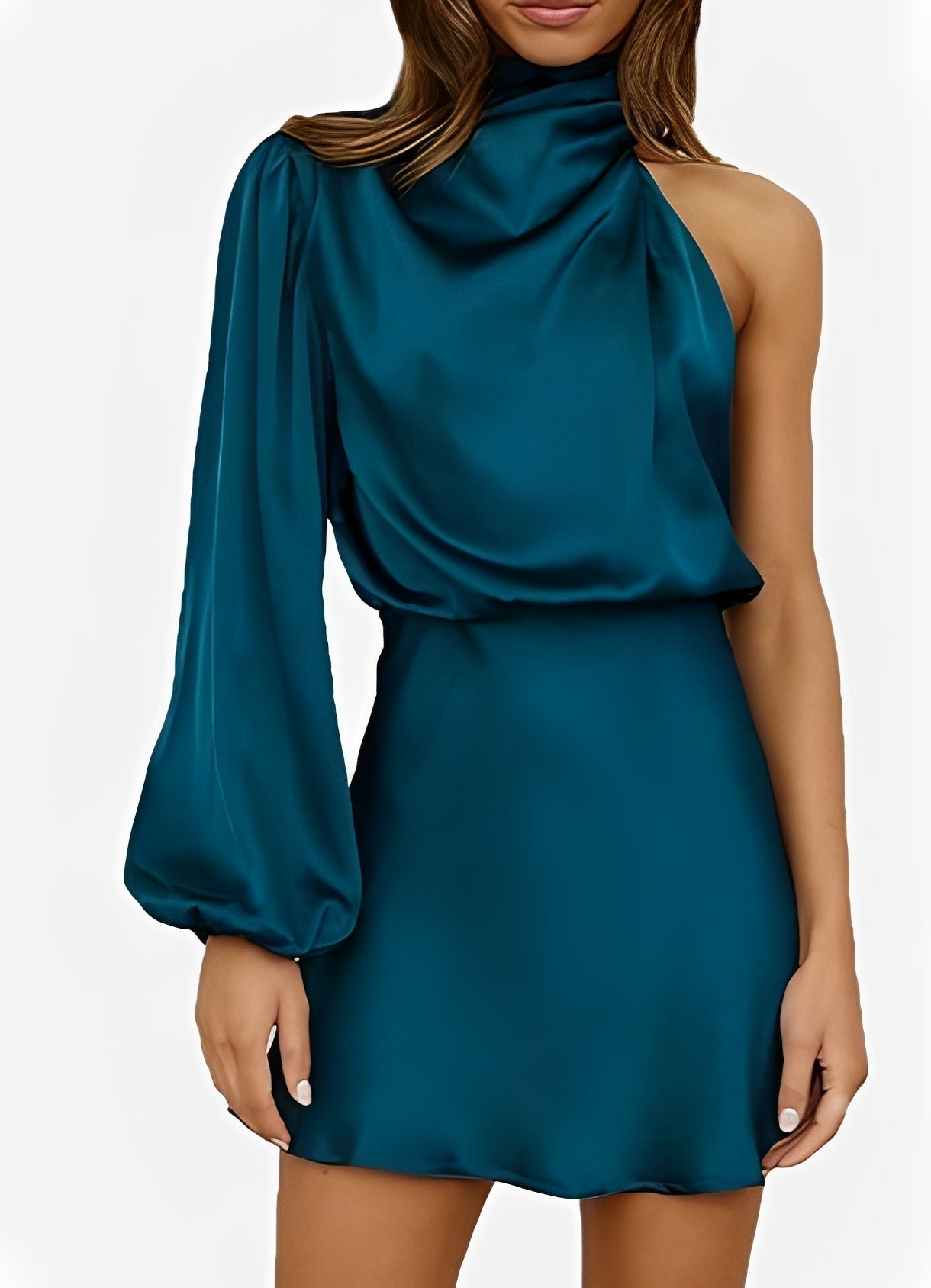 Sammy - Stylish One-Shoulder Long-Sleeve Dress