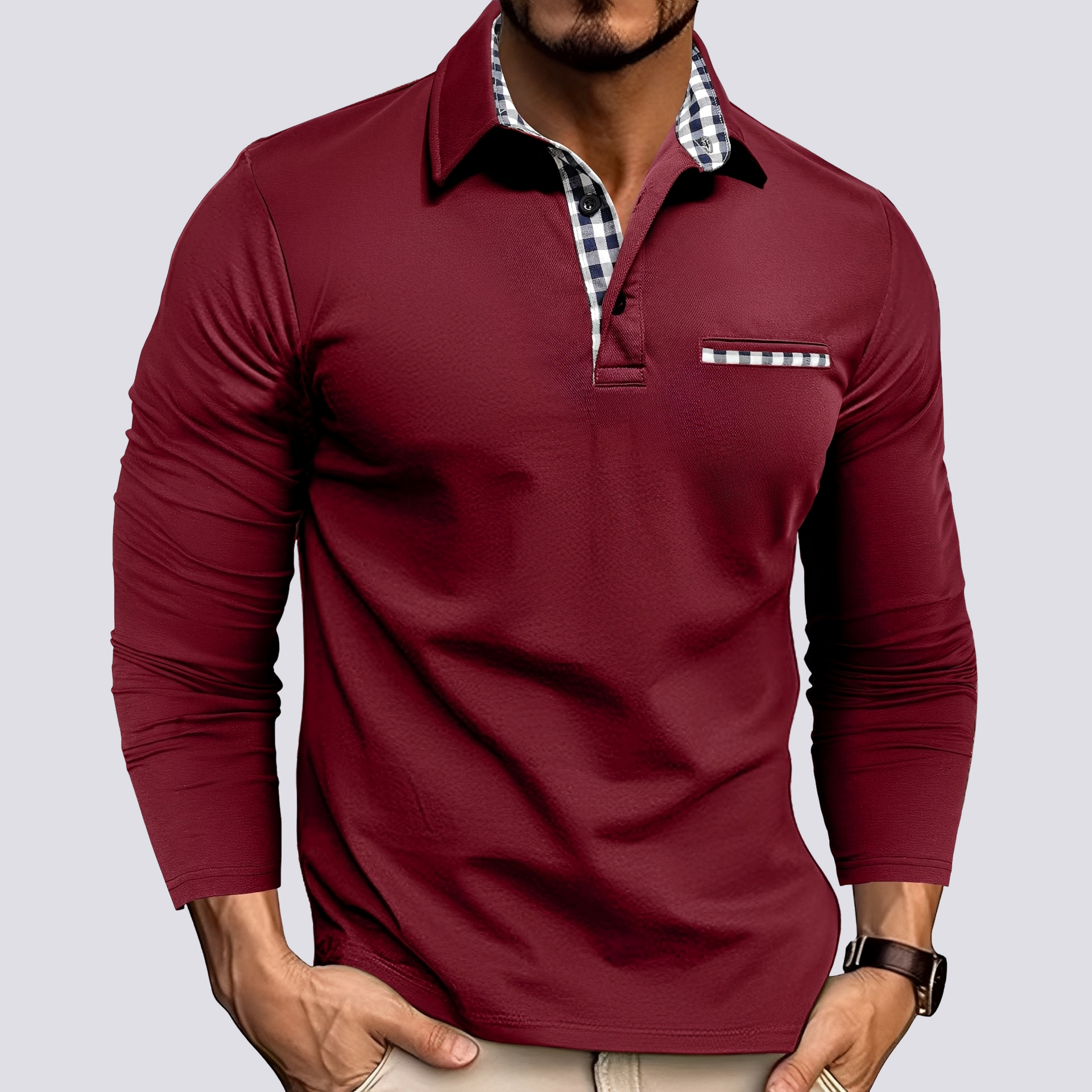 Mark – Men's polo shirt – Relaxed long-sleeve shirt
