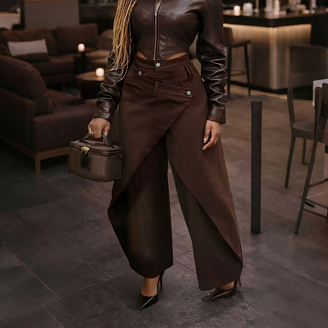 Cheska - Trendy Cross Front Pants
