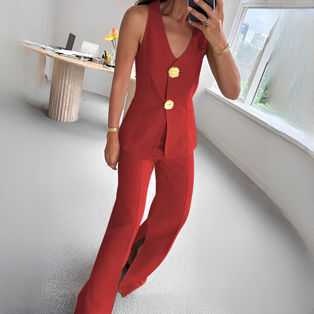 Verna - Casual sleeveless top and pants set