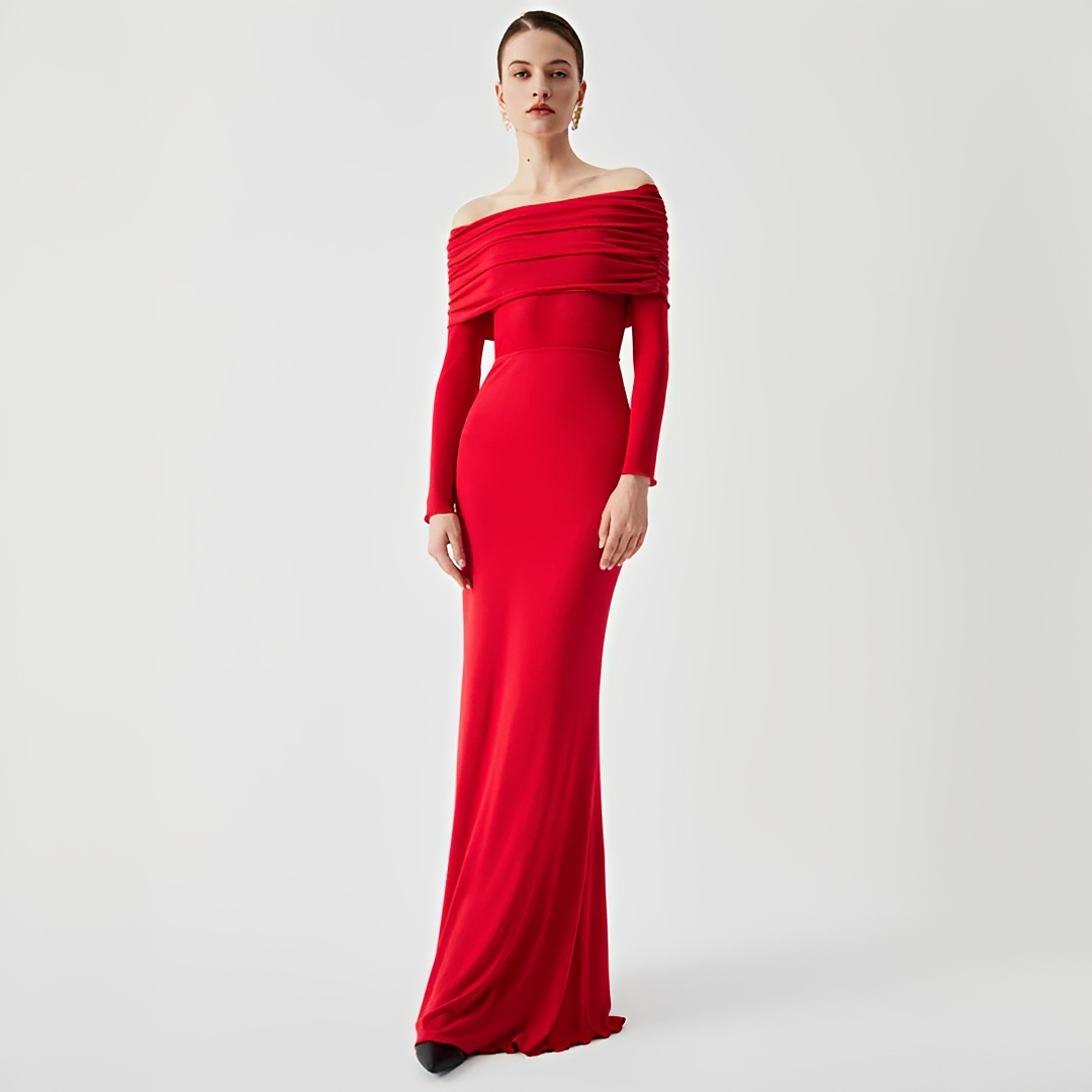 Ermanda - Elegant off-shoulder long dress