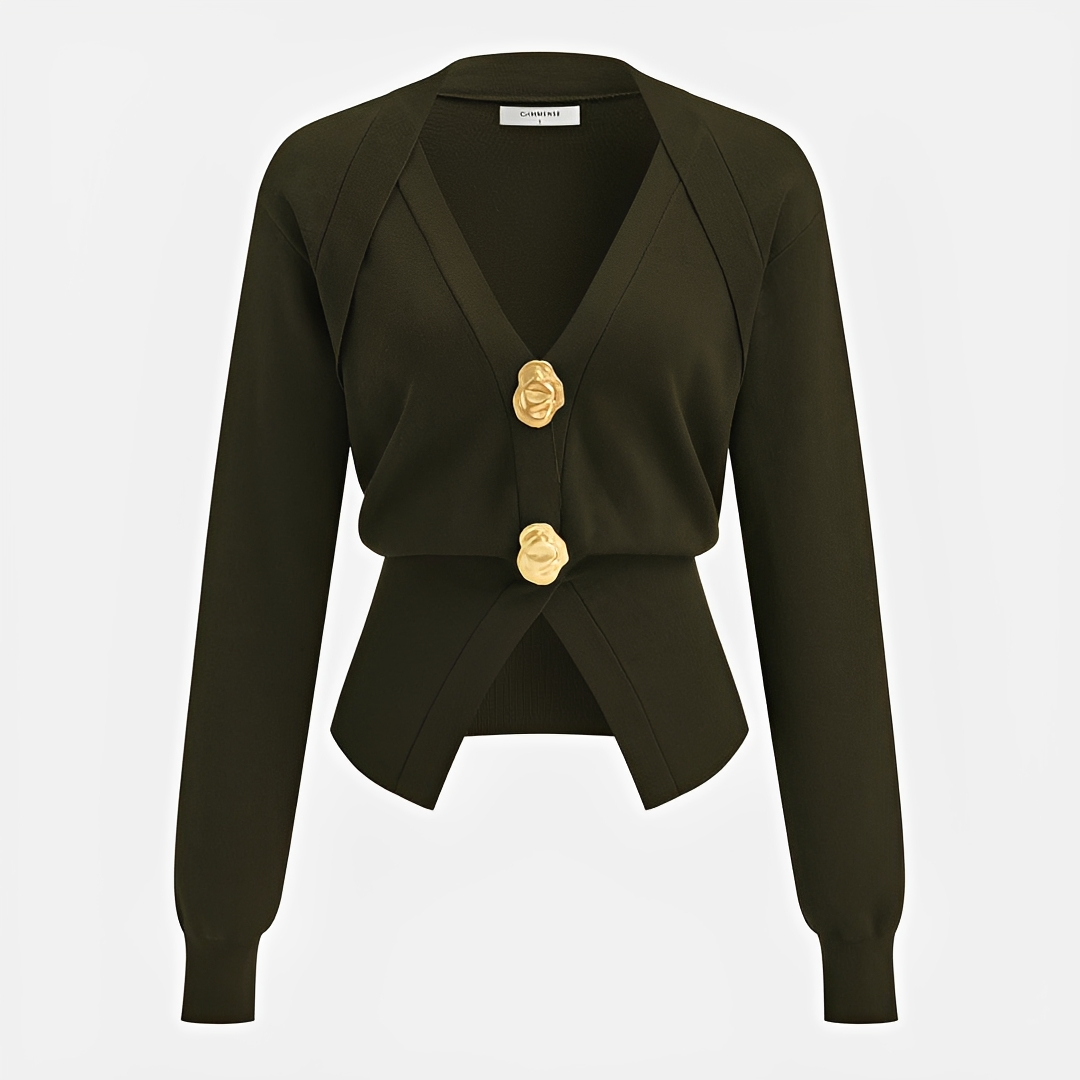 Kisha - Sophisticated V-Neck Cardigan