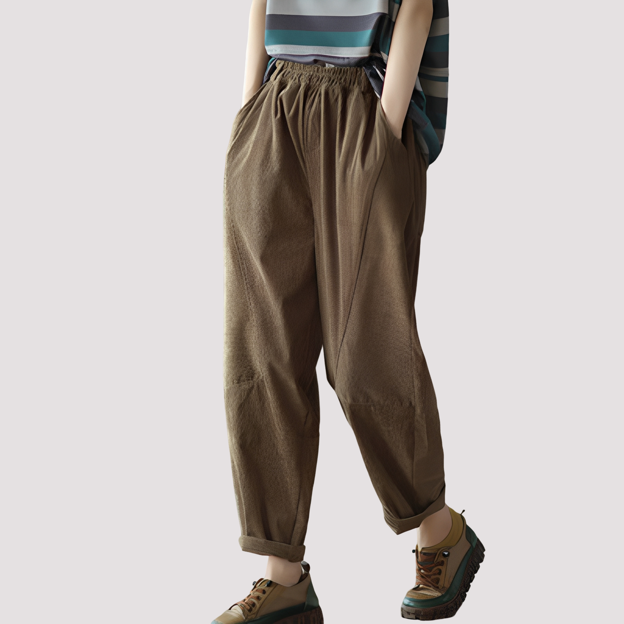 Stella - Casual harem pants with elastic waistband for women