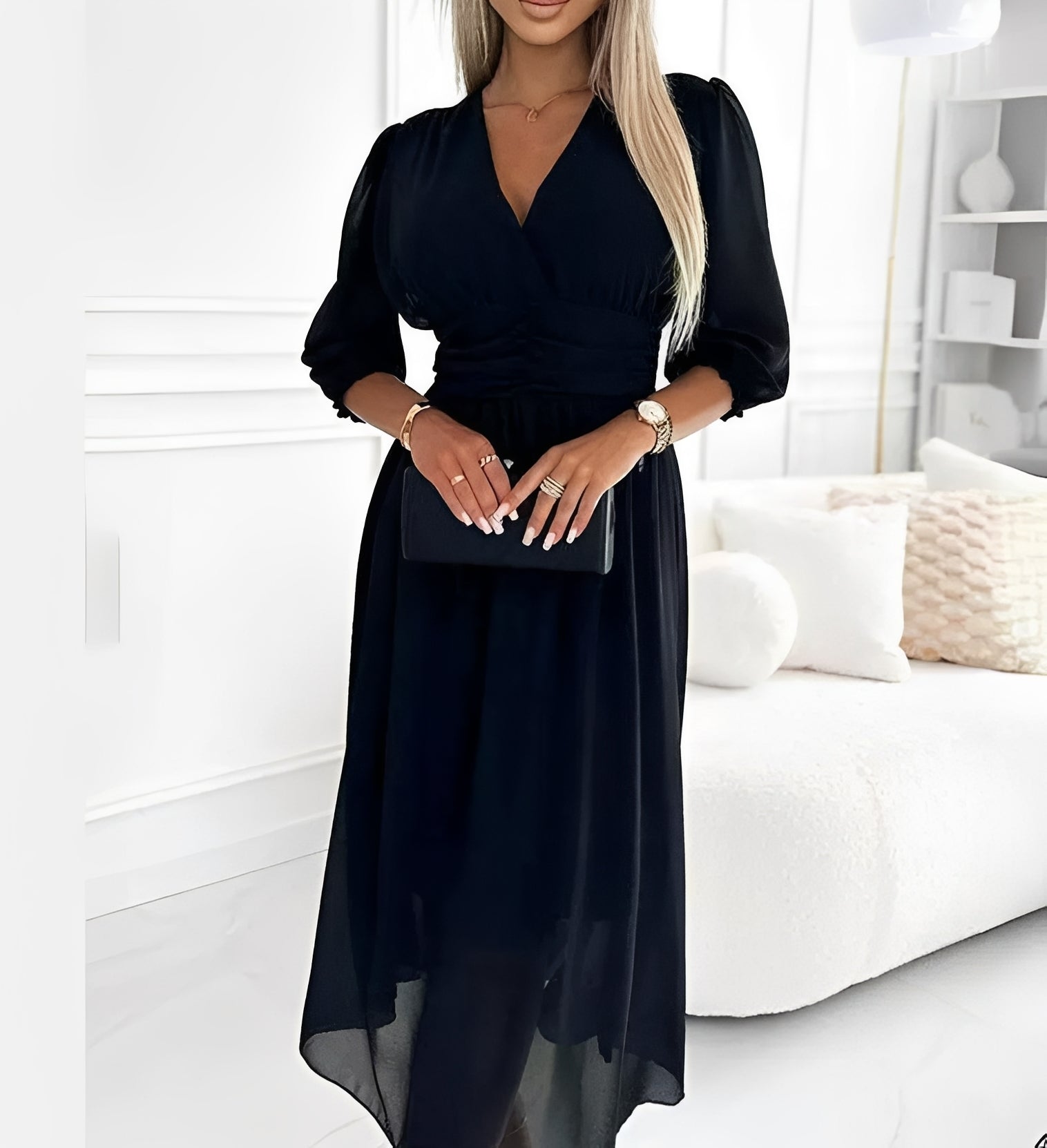 Aysha - Midi Dress with Extended Sleeves