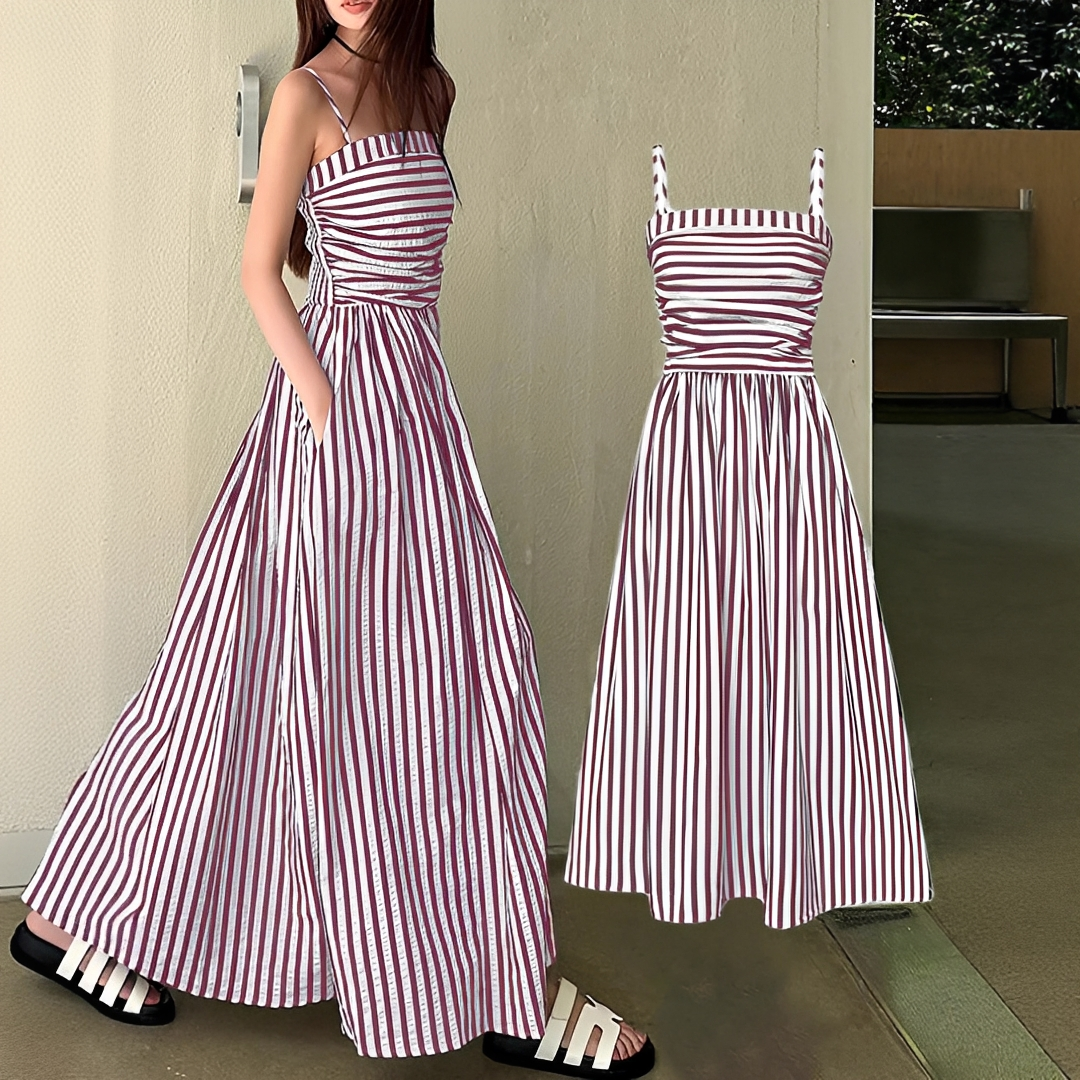 Cindy - Elegant Striped Maxi Dress