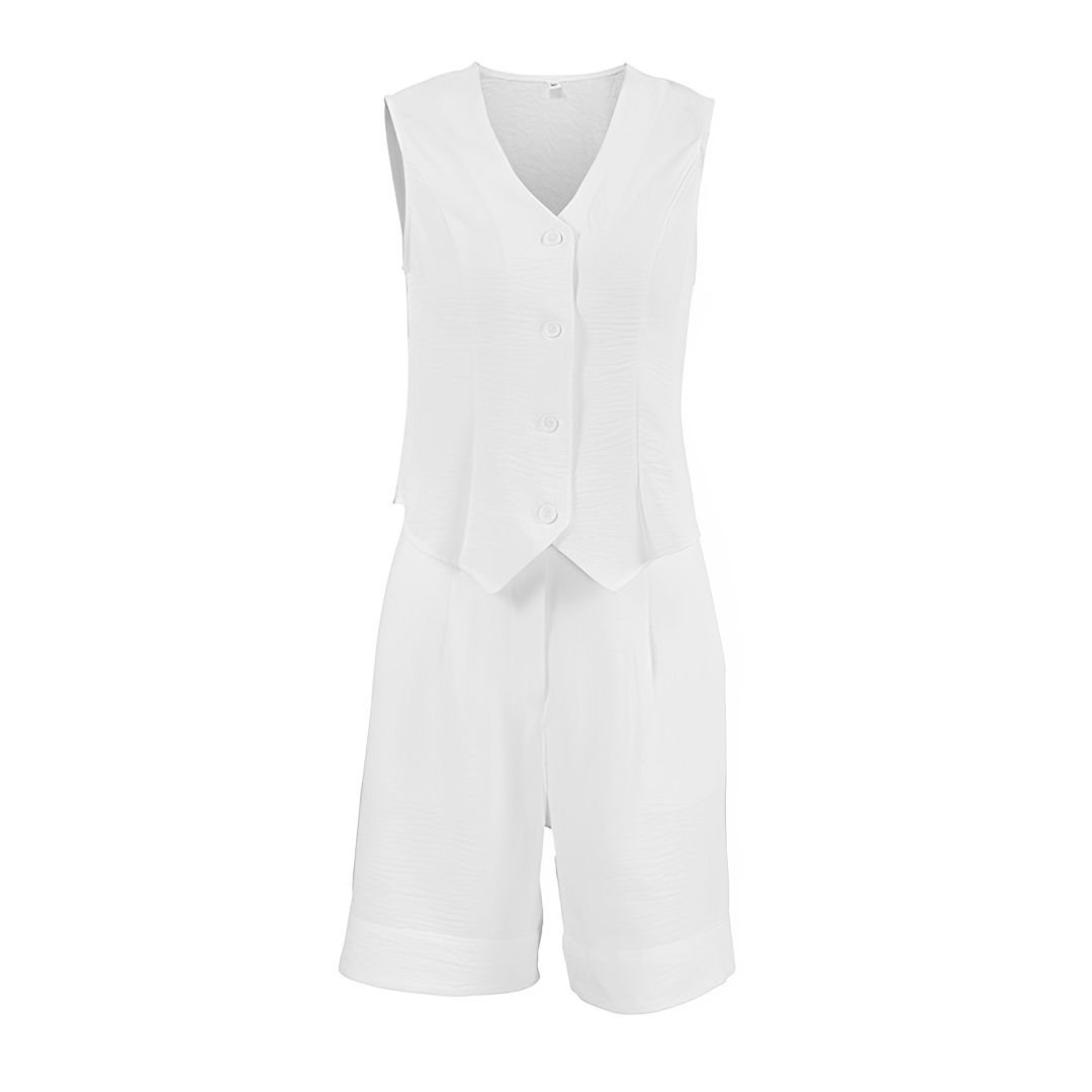 Ruth - Easy Sleeveless Vest Short Set