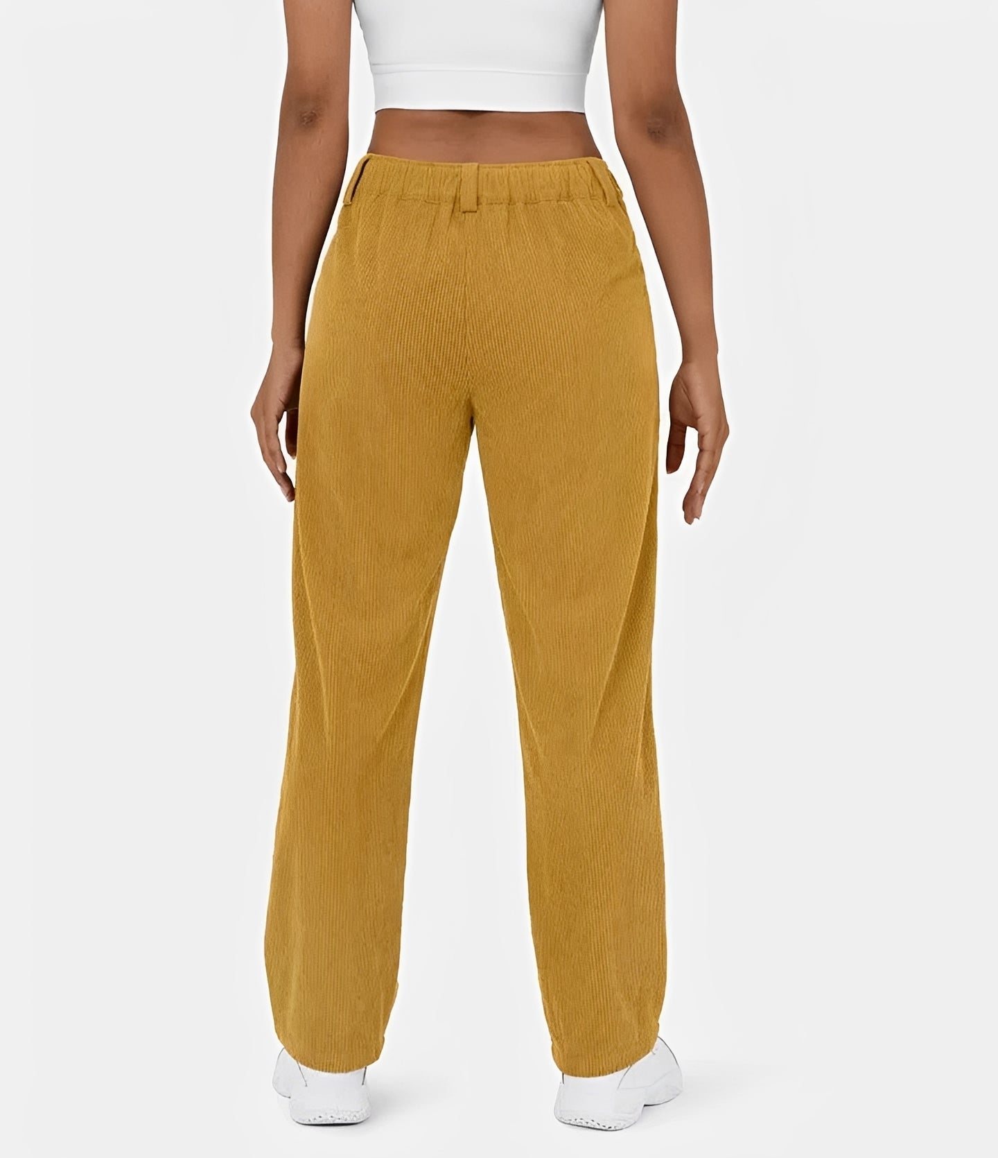 Liana - High-Waist Corduroy Casual Pants