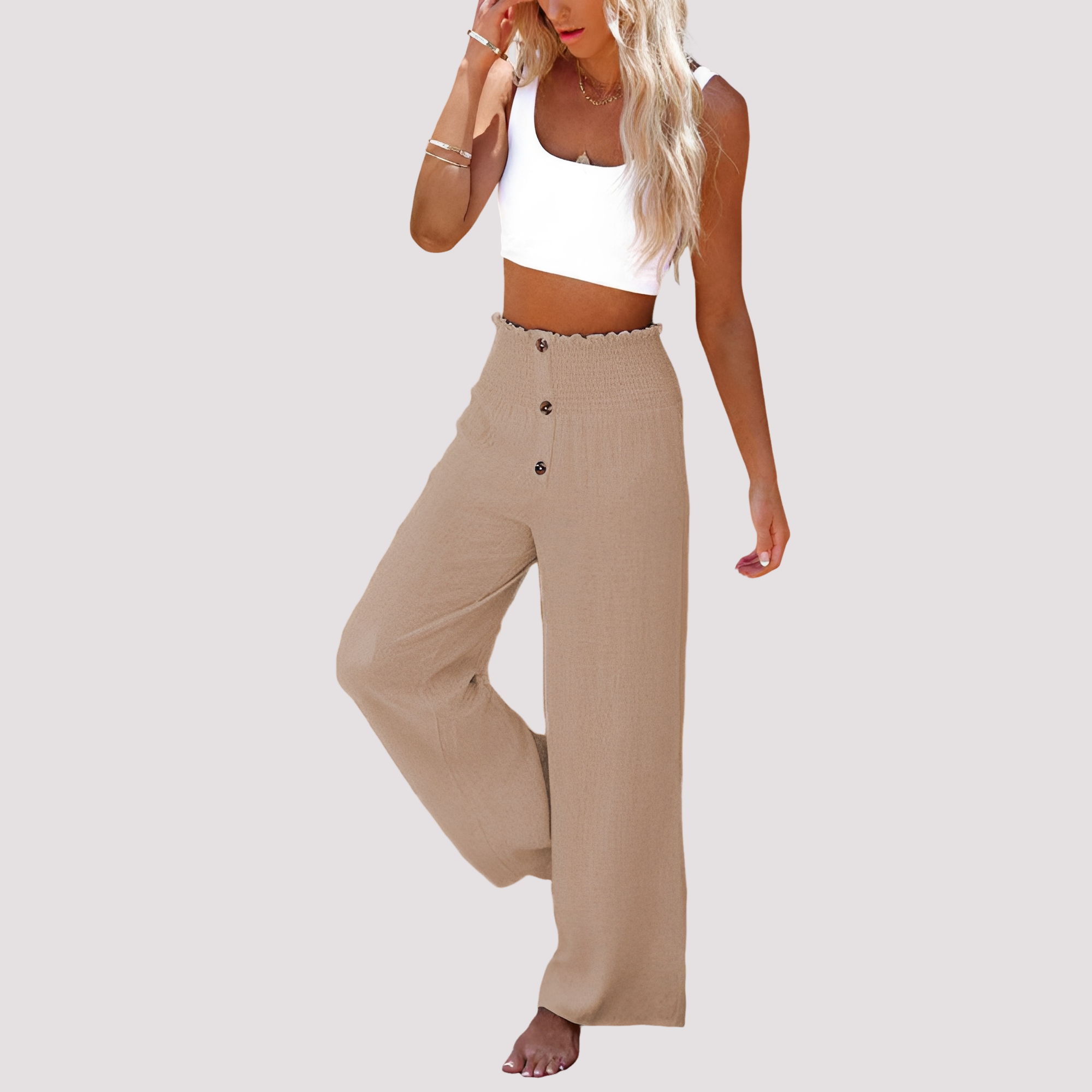 Christa - Relaxed Fit High-Waisted Pants