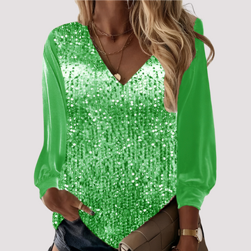Hazel - Glittery Long-Sleeve Top