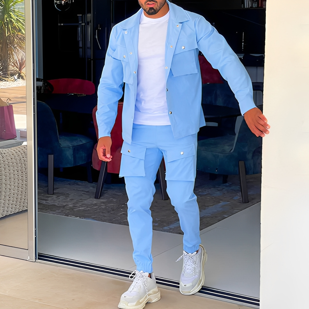 Arjay - Men's stylish cargo two-piece outfit