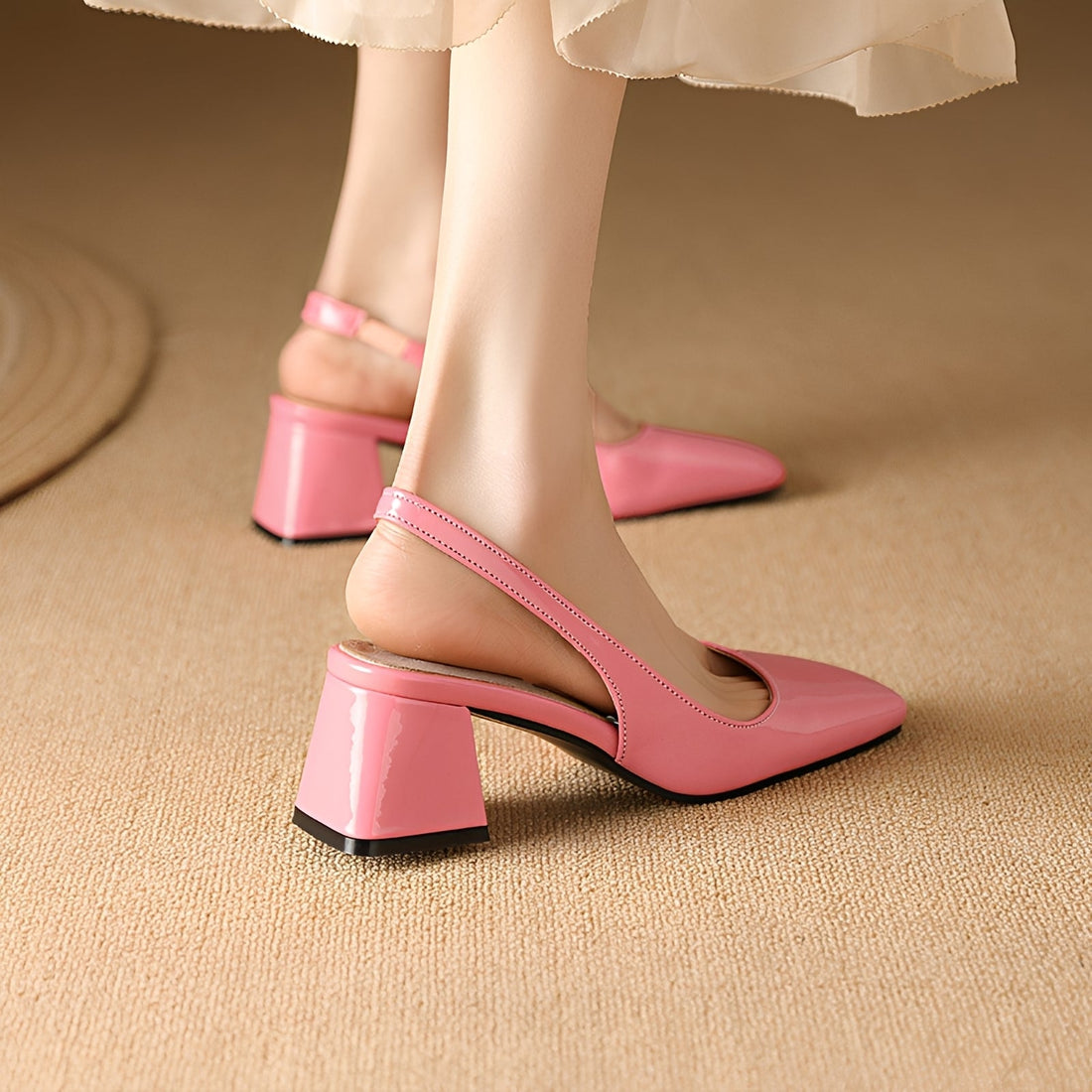 Kristen - Fashionable Square-Toe Heels