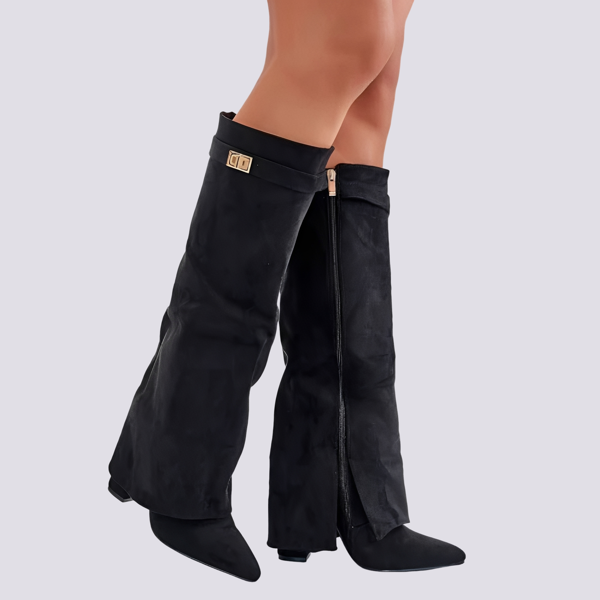 Blair - Trendy Tall Boots with Flap