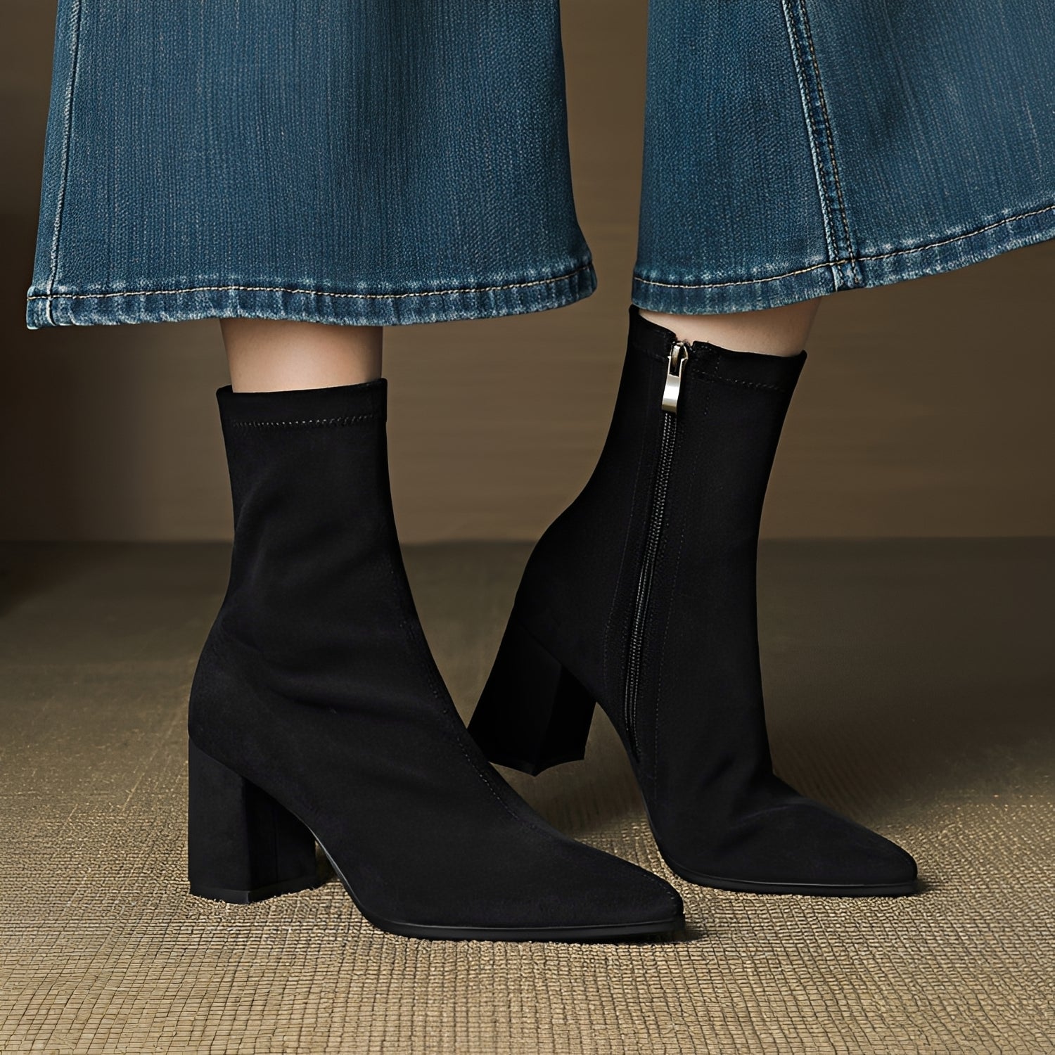 Mikayla - Everyday Heel Boots with Zipper