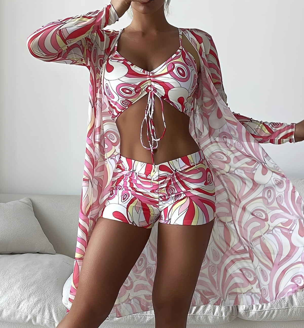 Nancy - Three-Piece Swimsuit Set