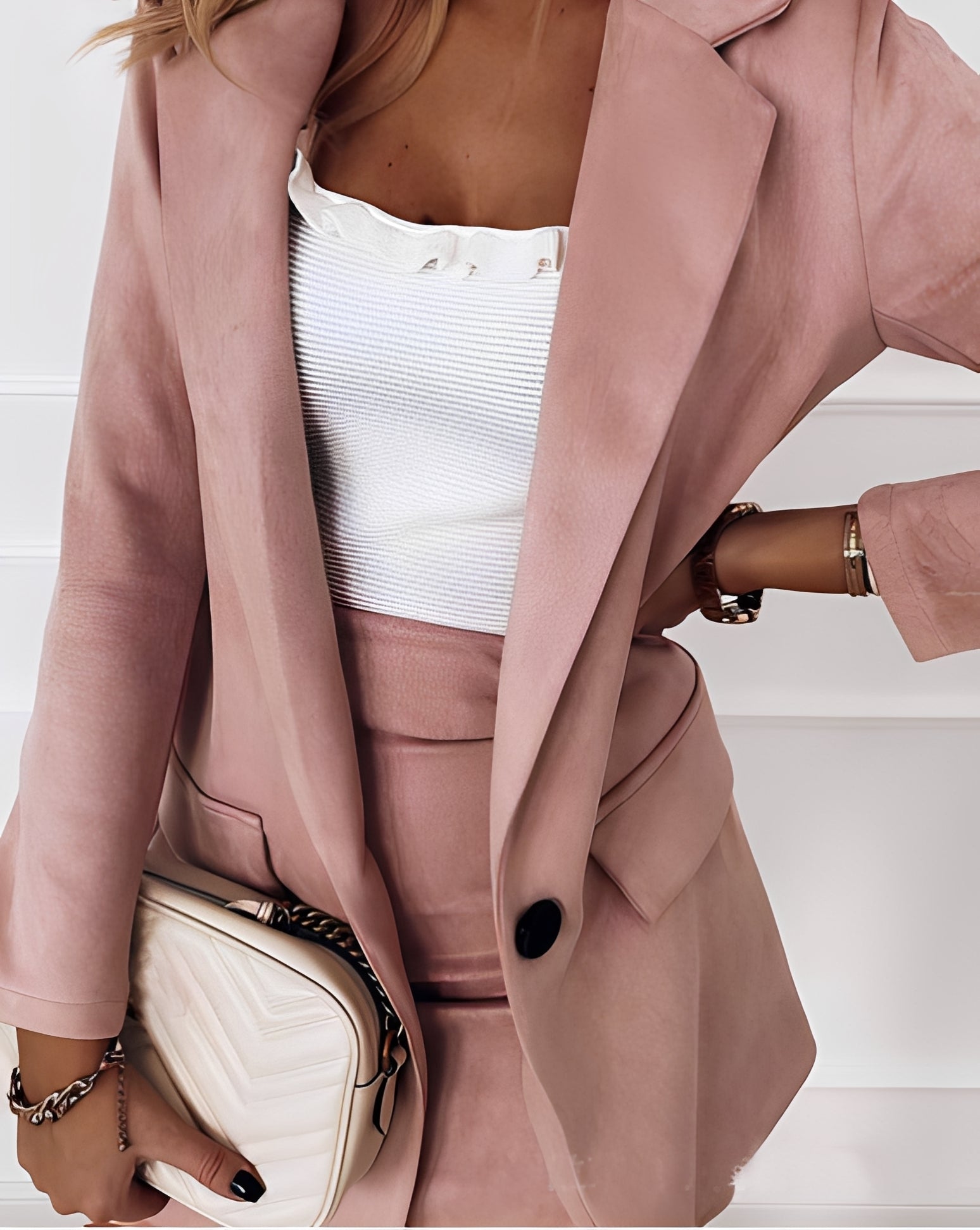 Katelyn - Blazer and Mini Skirt Outfit