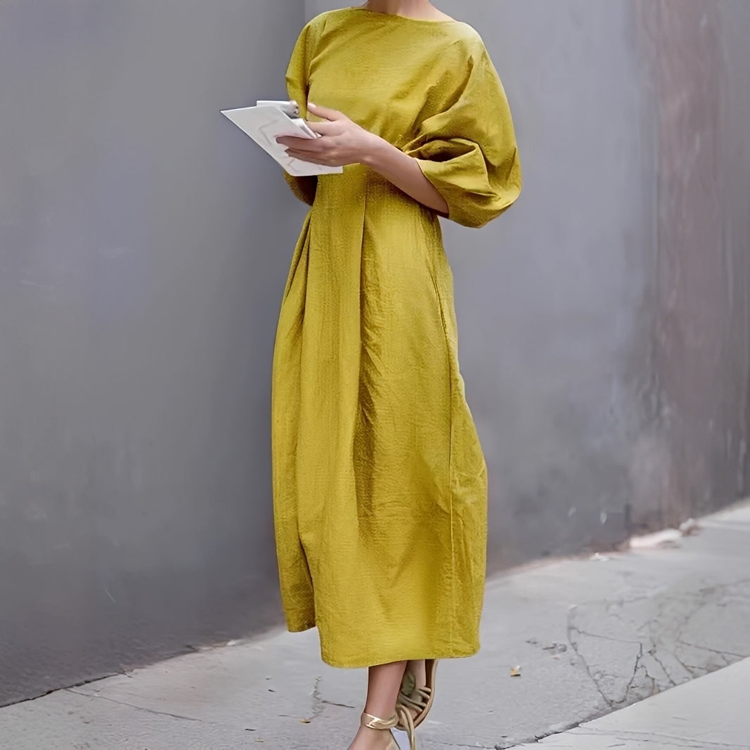 Mariam - Relaxed Mid-Length Gathered Dress