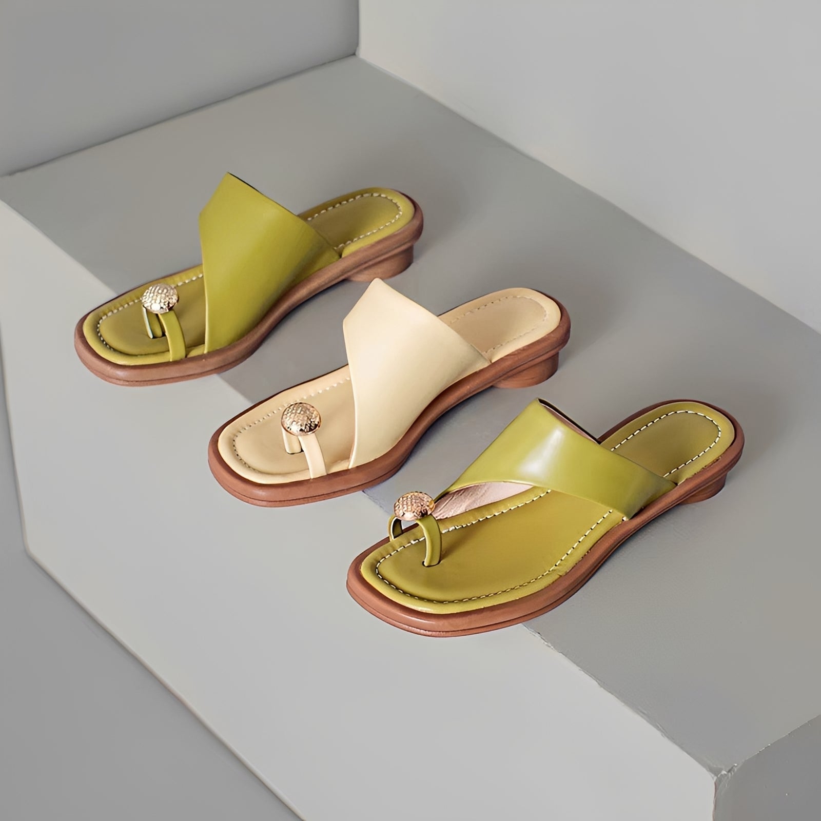 Deanna - Stylish Buckle Toe Slippers