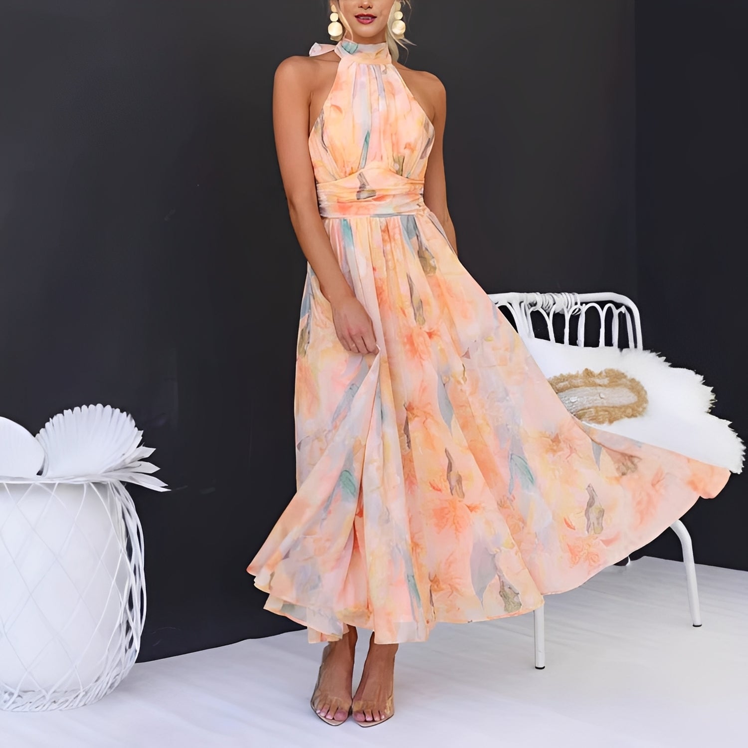 Esther – Women's Maxi Dress – Floral Warmth