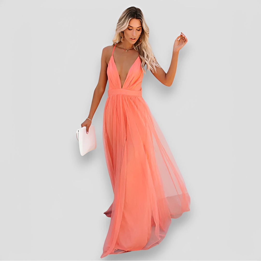 Lidia - Stylish V-Neck Maxi Dress