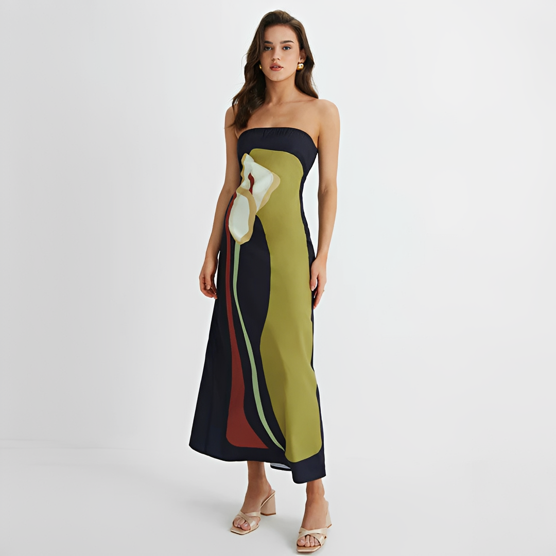 Delaney - Graceful Floral Tube Top Dress