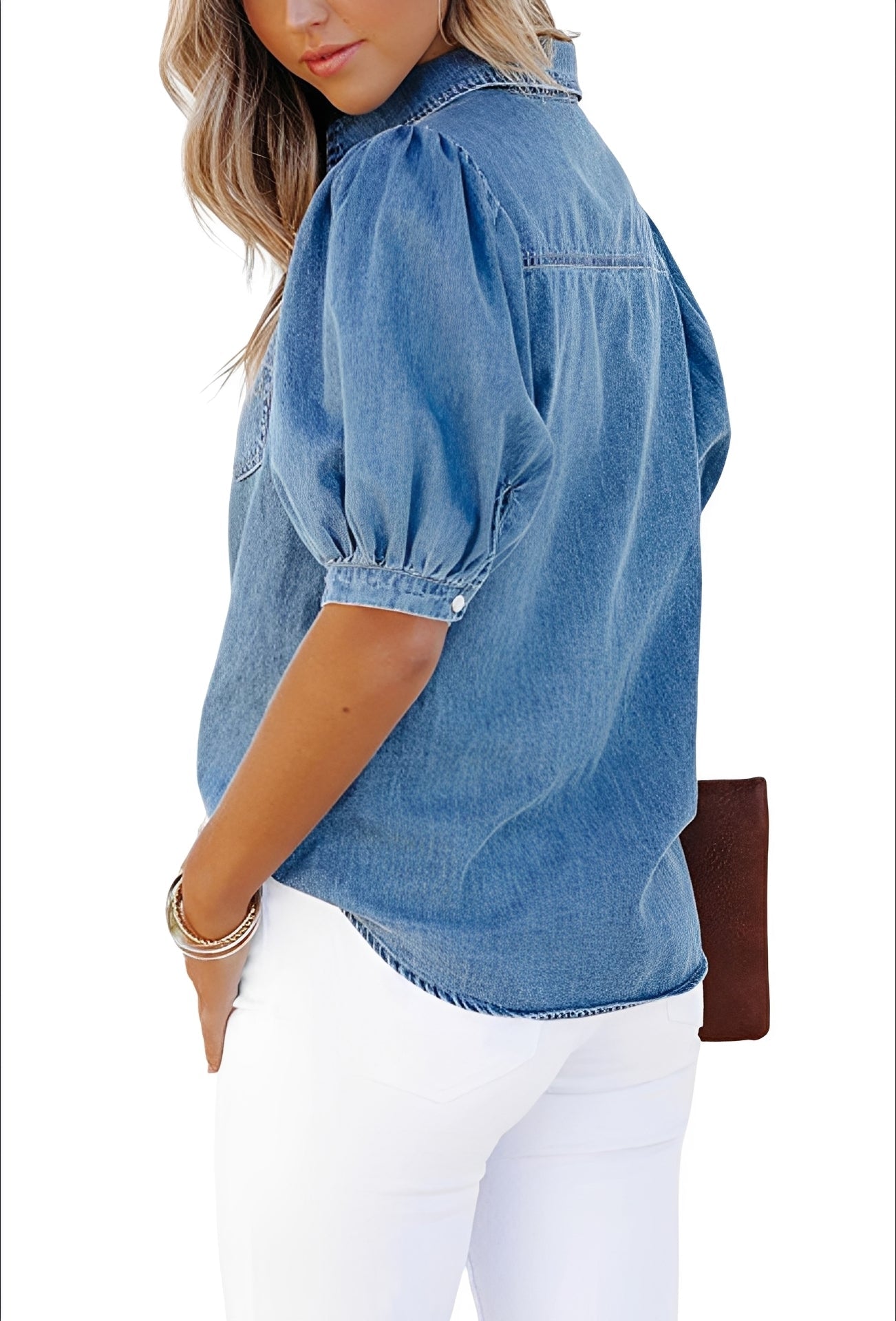 Mila - Trendy Denim Top