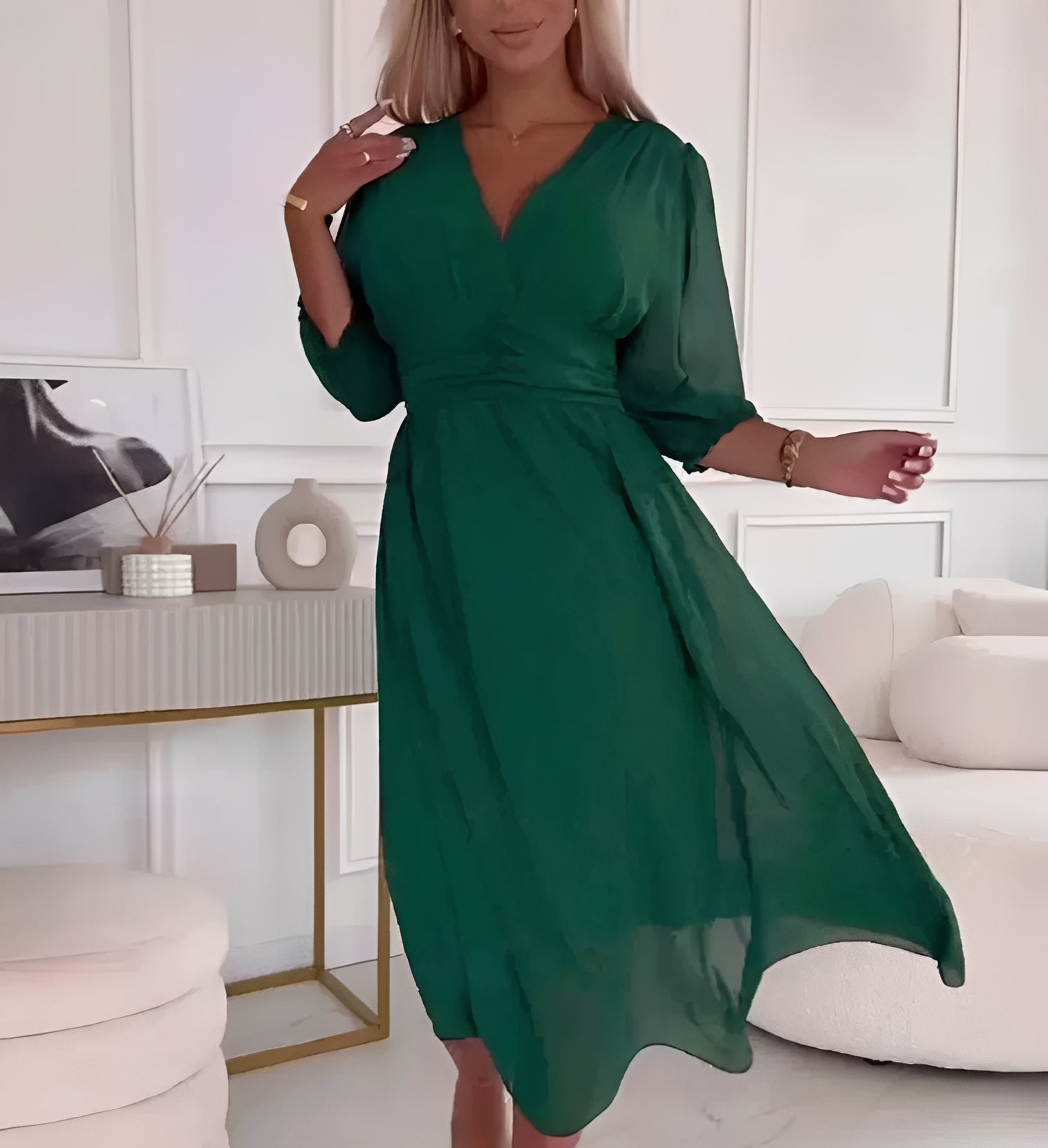 Aysha - Midi Dress with Extended Sleeves