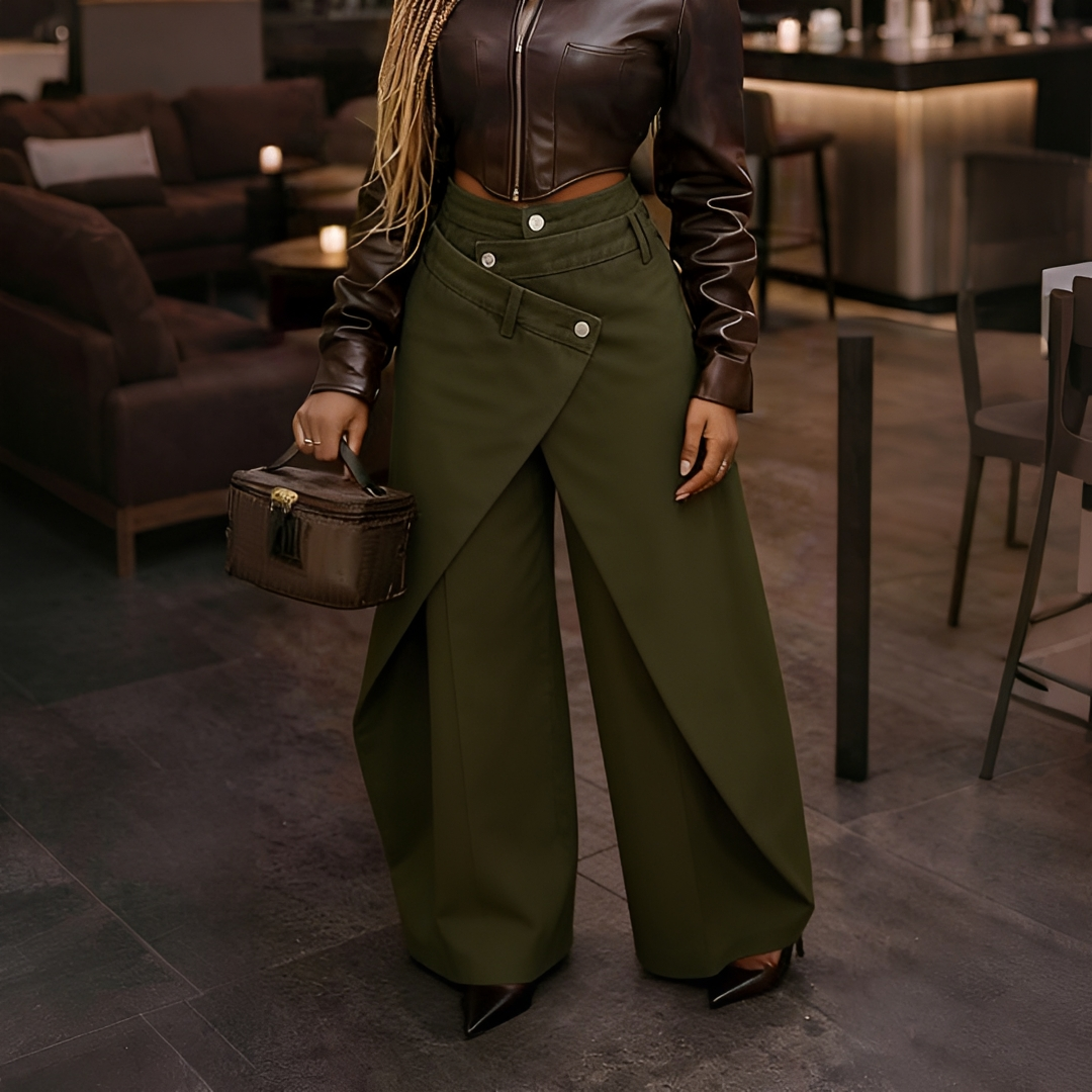 Cheska - Trendy Cross Front Pants
