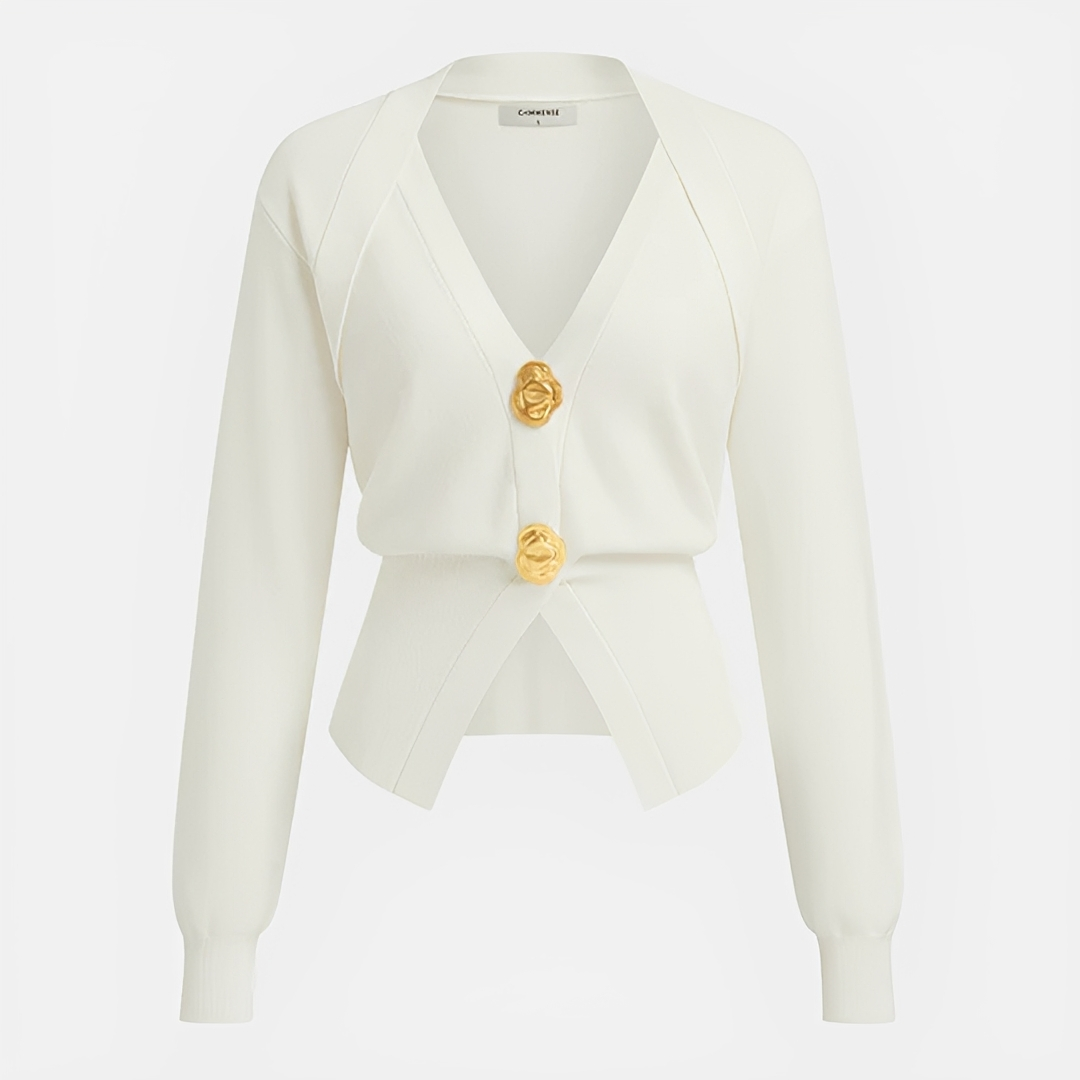 Kisha - Sophisticated V-Neck Cardigan