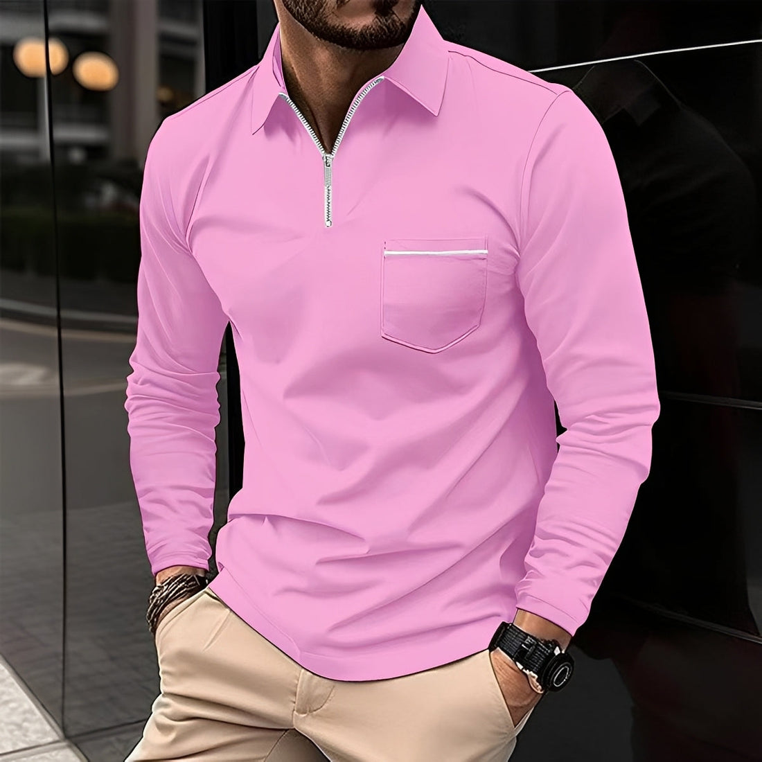 Jackson - Men's Long-Sleeve Polo Shirt - Perfect for Everyday Wear