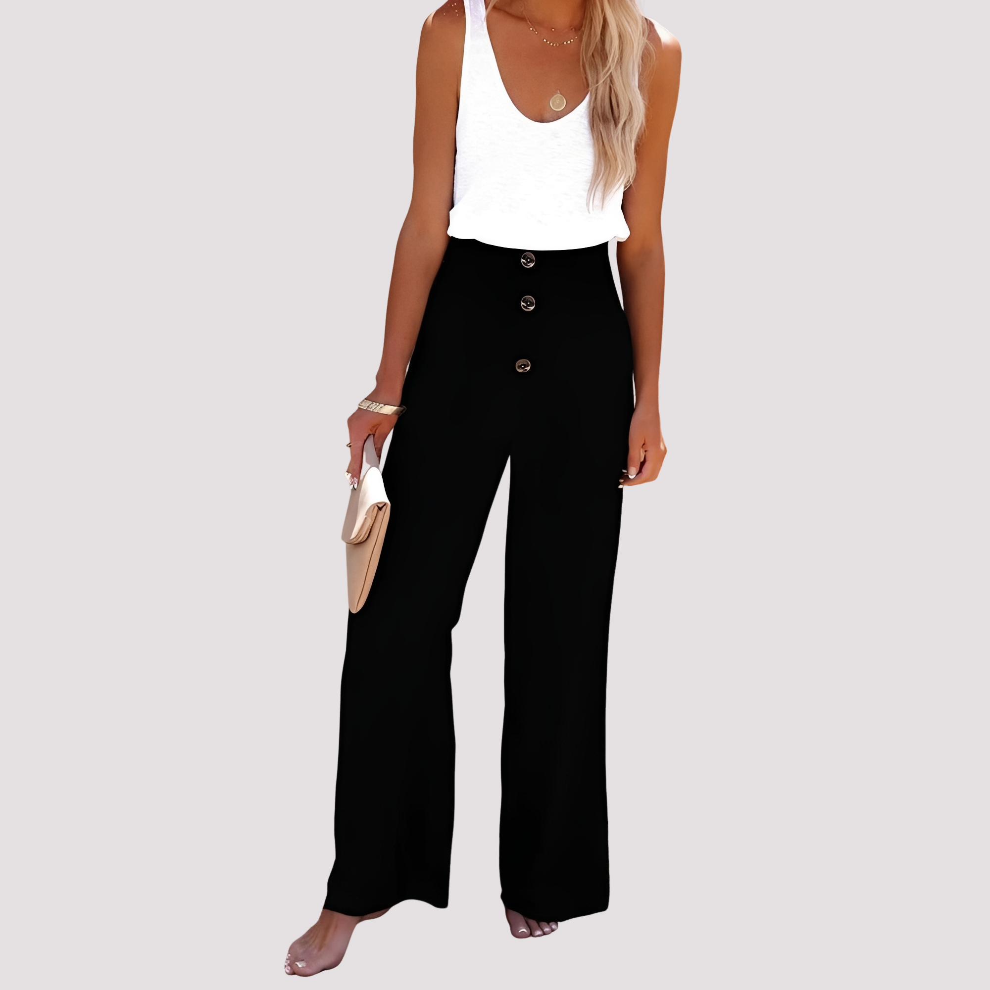 Christa - Relaxed Fit High-Waisted Pants