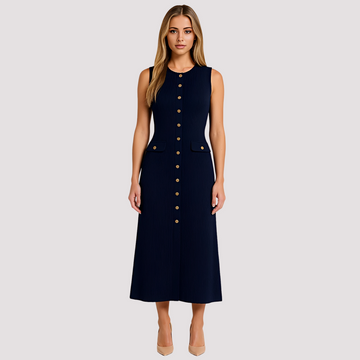 Jorja - Stylish Midi Dress with Button Details