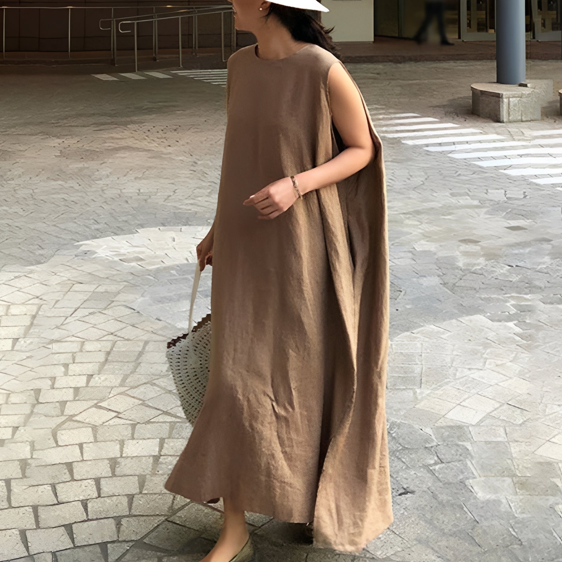 Carly - Women's sleeveless casual pleated dress