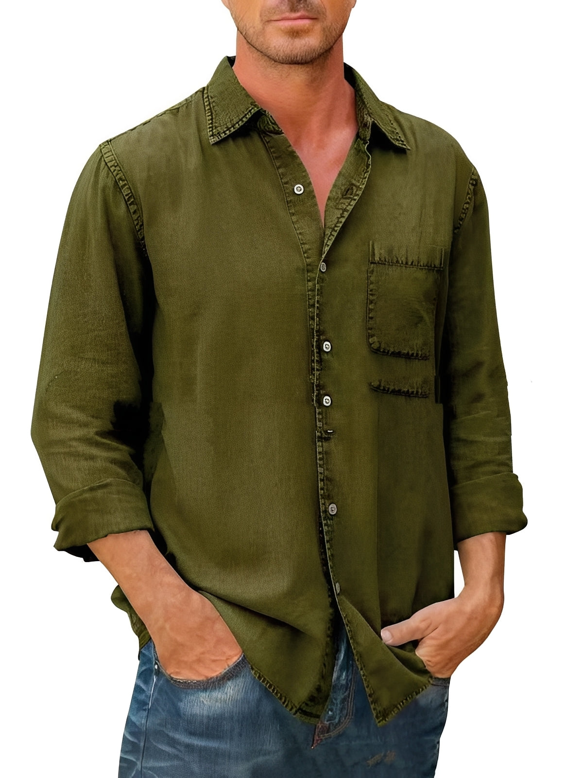 Alfie - Long-Sleeve Shirt with Washed Look