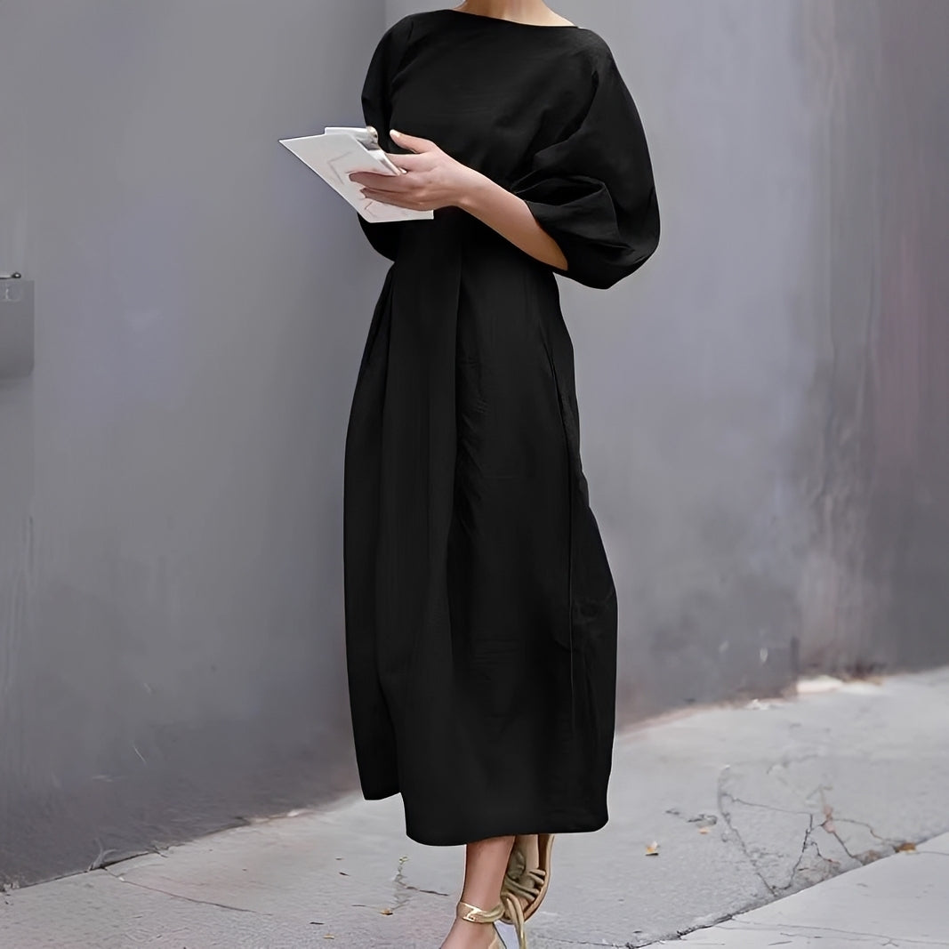 Mariam - Relaxed Mid-Length Gathered Dress