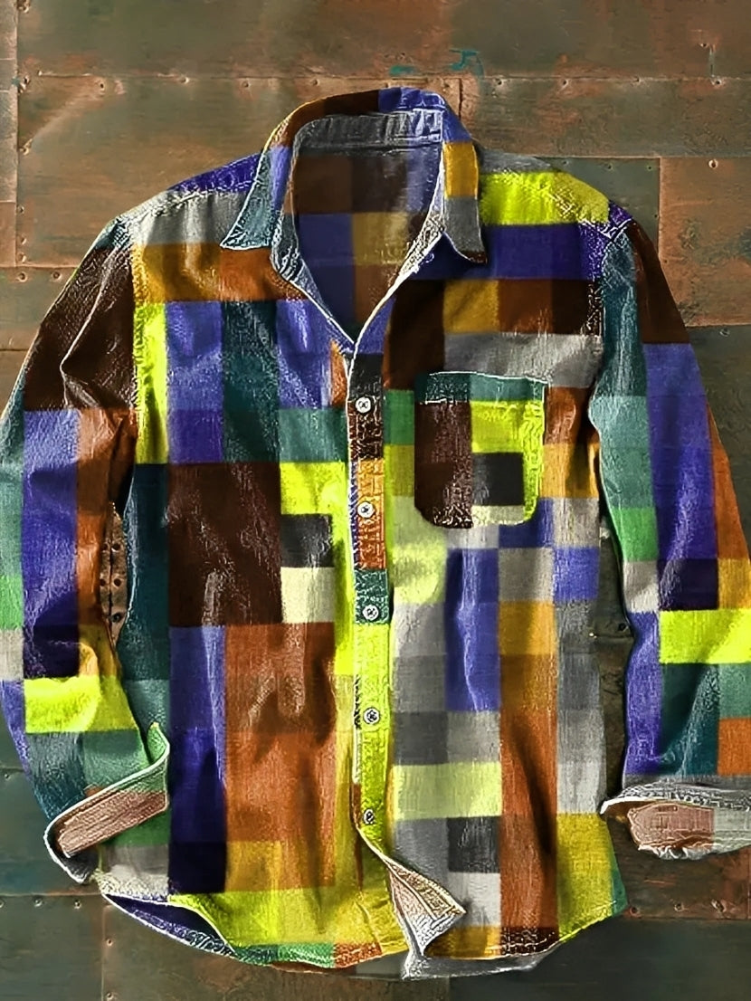 Charles – Men's long-sleeve shirt – Vintage and vibrant