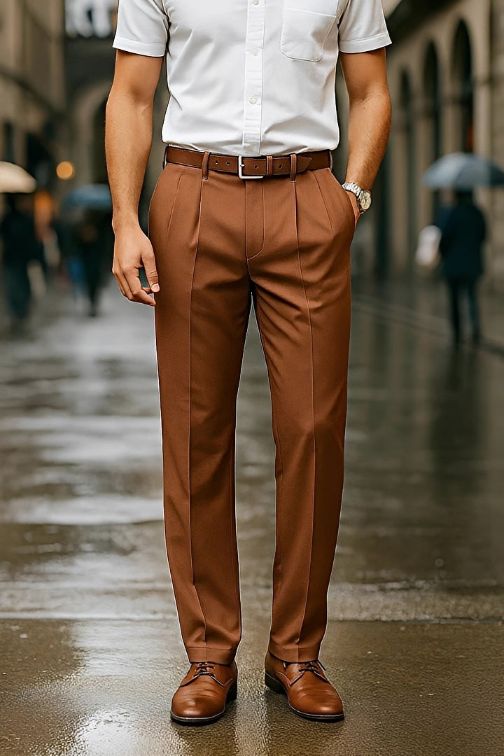Brandon - Trendy Straight-Leg Pants
