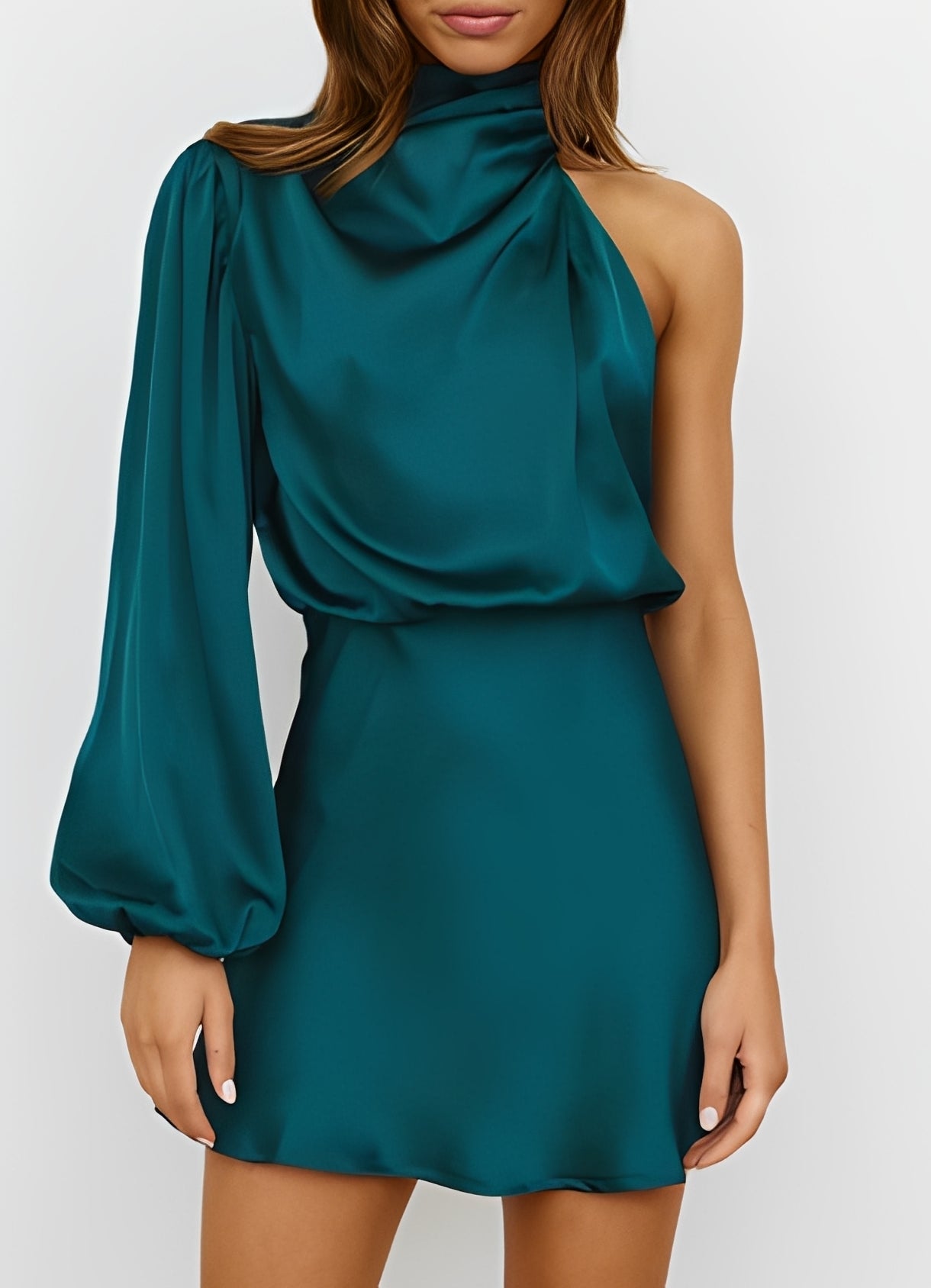 Sammy - Stylish One-Shoulder Long-Sleeve Dress