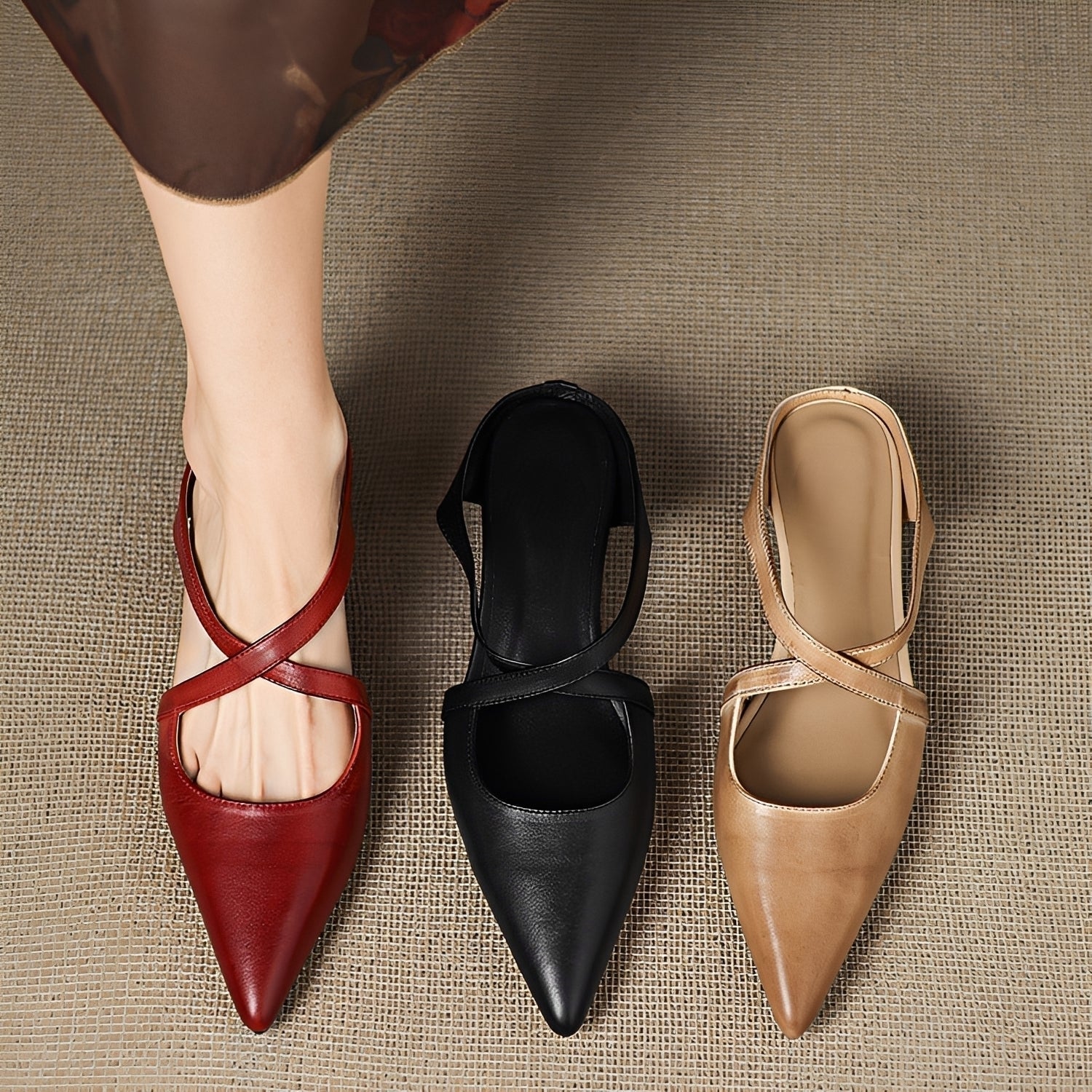 Riley - Fashionable Washed Flat Mules