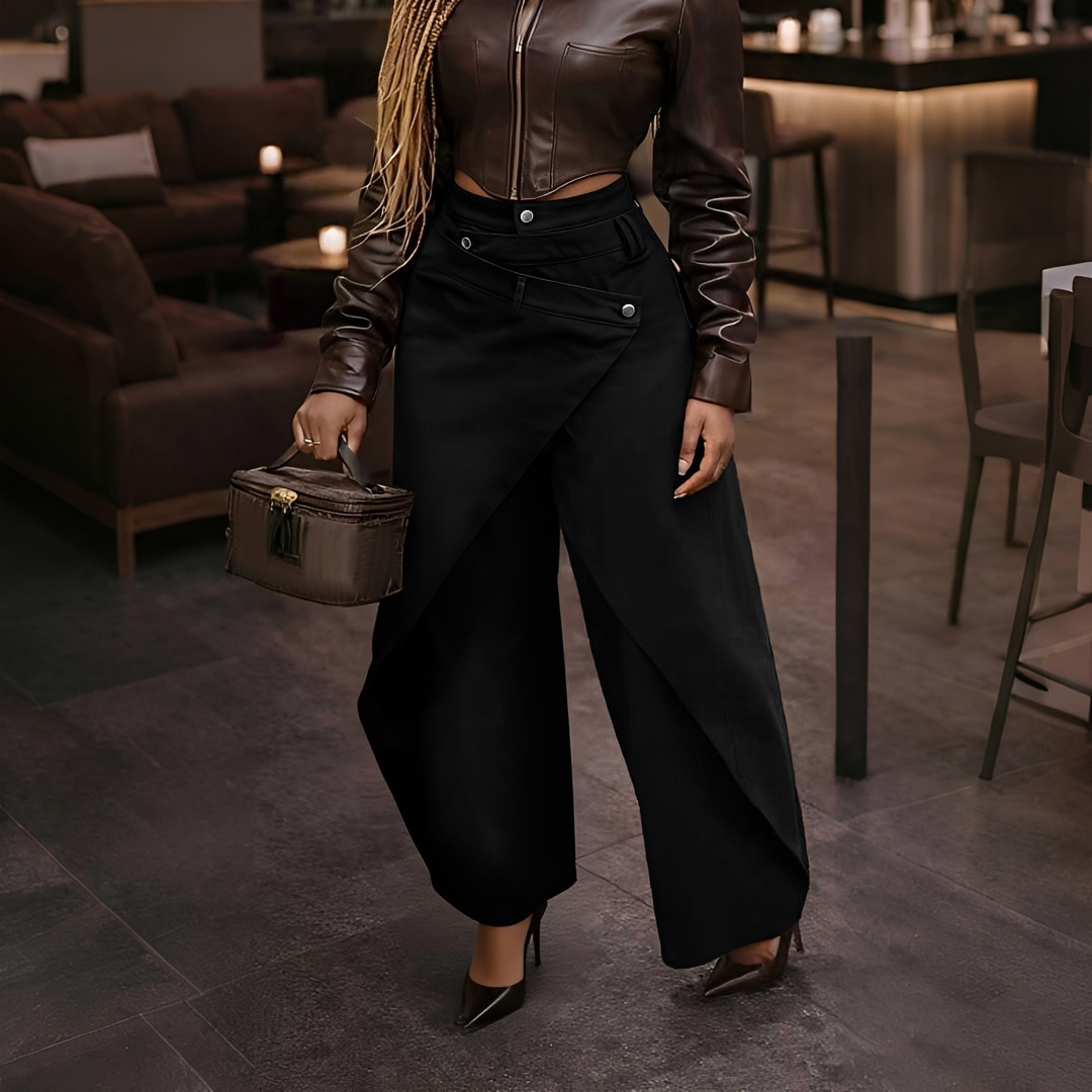 Cheska - Trendy Cross Front Pants
