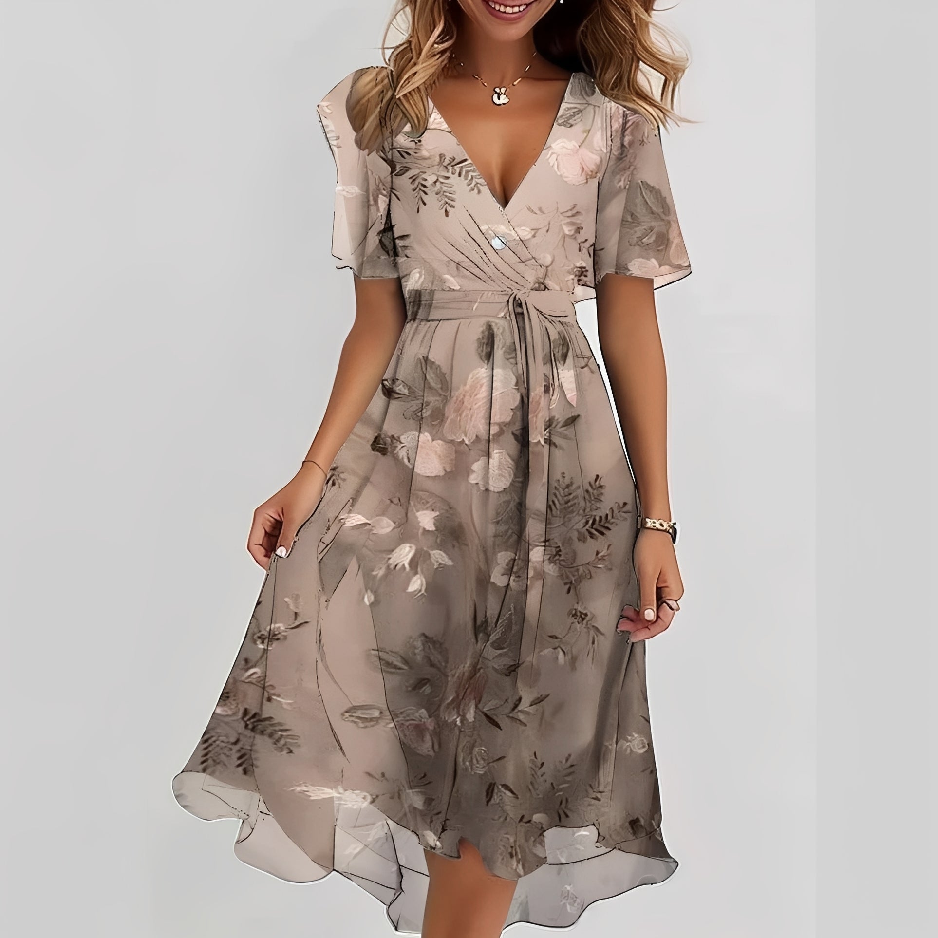 Emelia - Floral Chiffon Dress