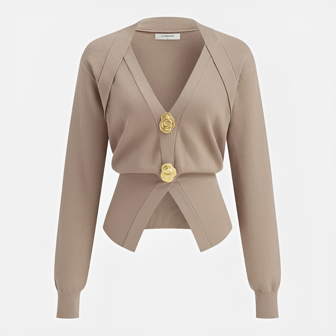 Kisha - Sophisticated V-Neck Cardigan