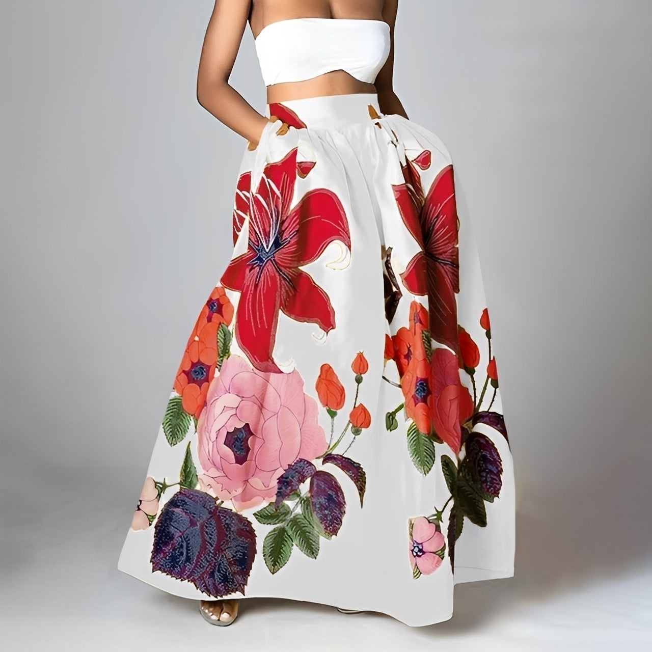 Jessica - Stylish boho skirt with high waist for women