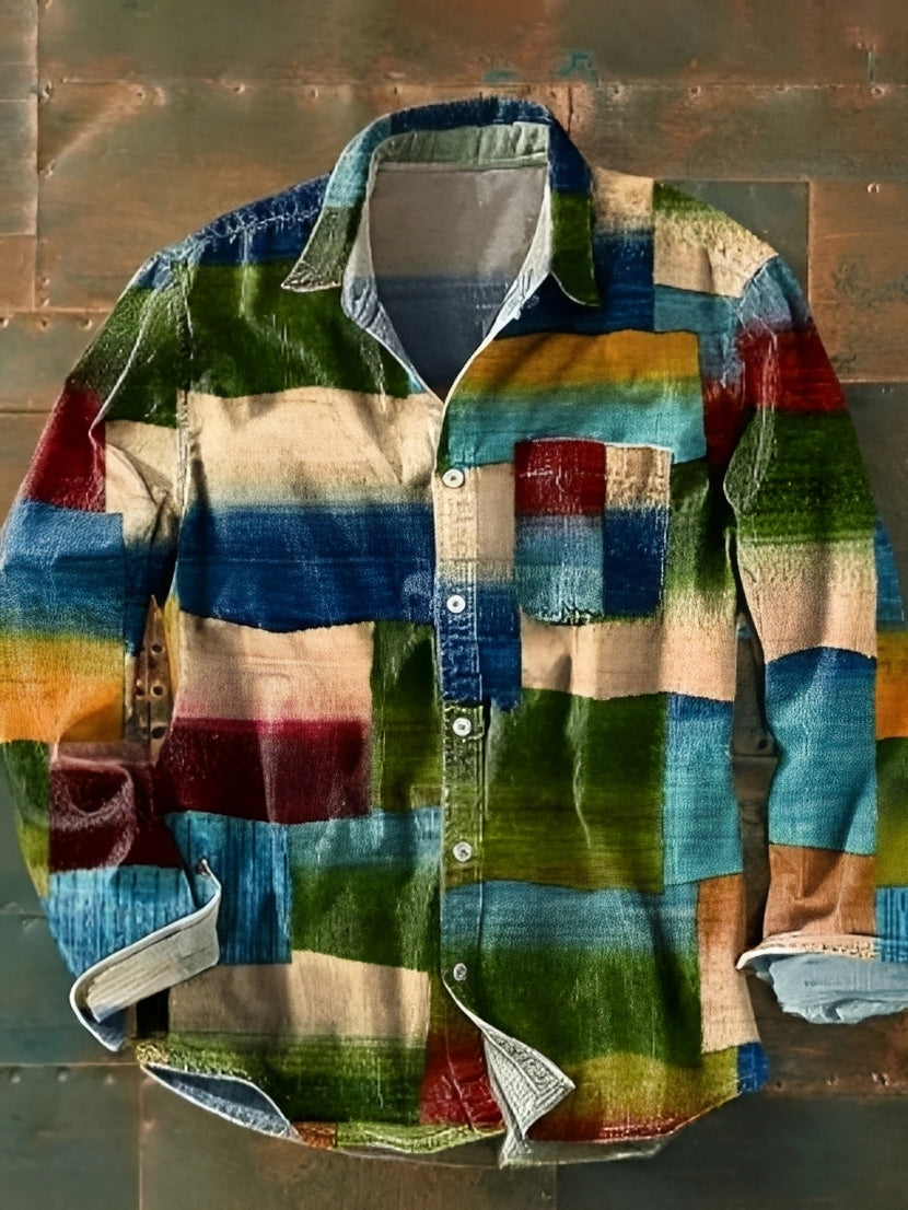 Charles – Men's long-sleeve shirt – Vintage and vibrant