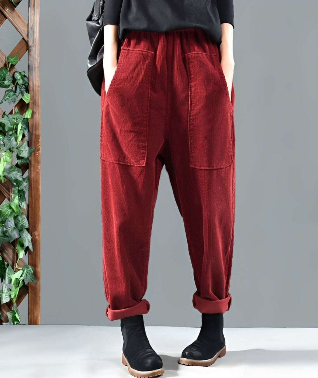Hanna - Stylish women's corduroy harem pants
