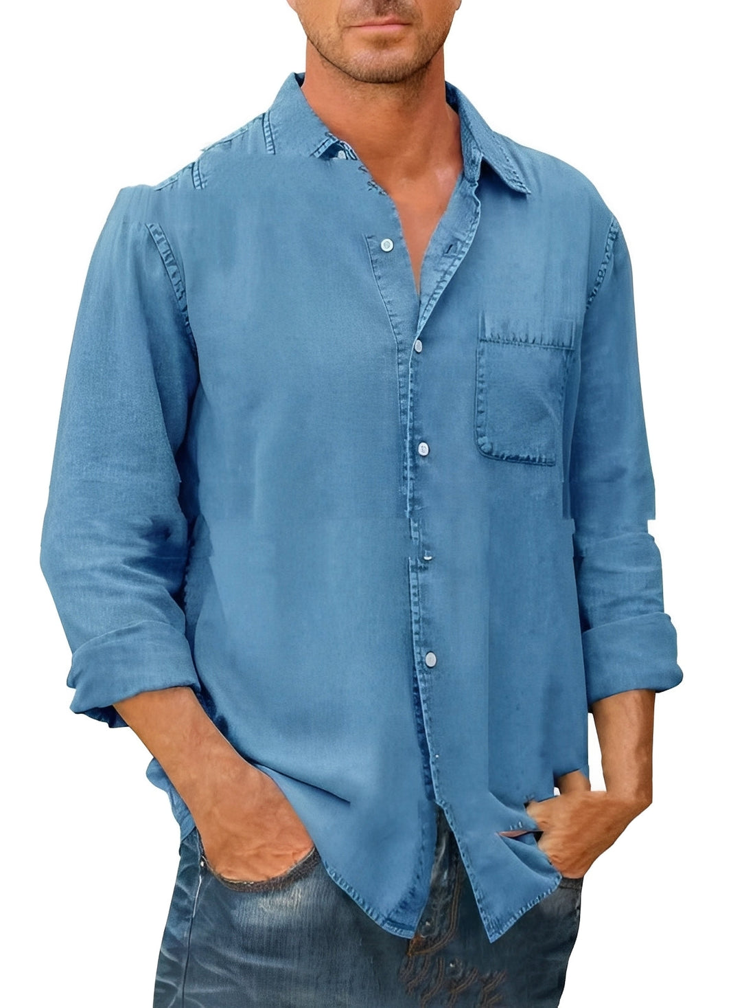 Alfie - Long-Sleeve Shirt with Washed Look