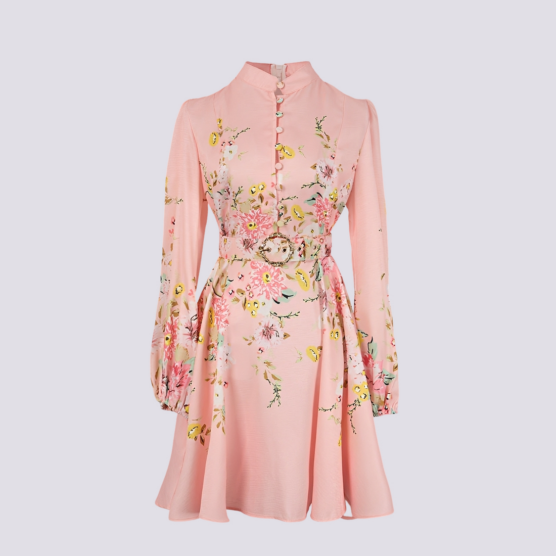 Saskia - Fashionable button-front women's mini dress