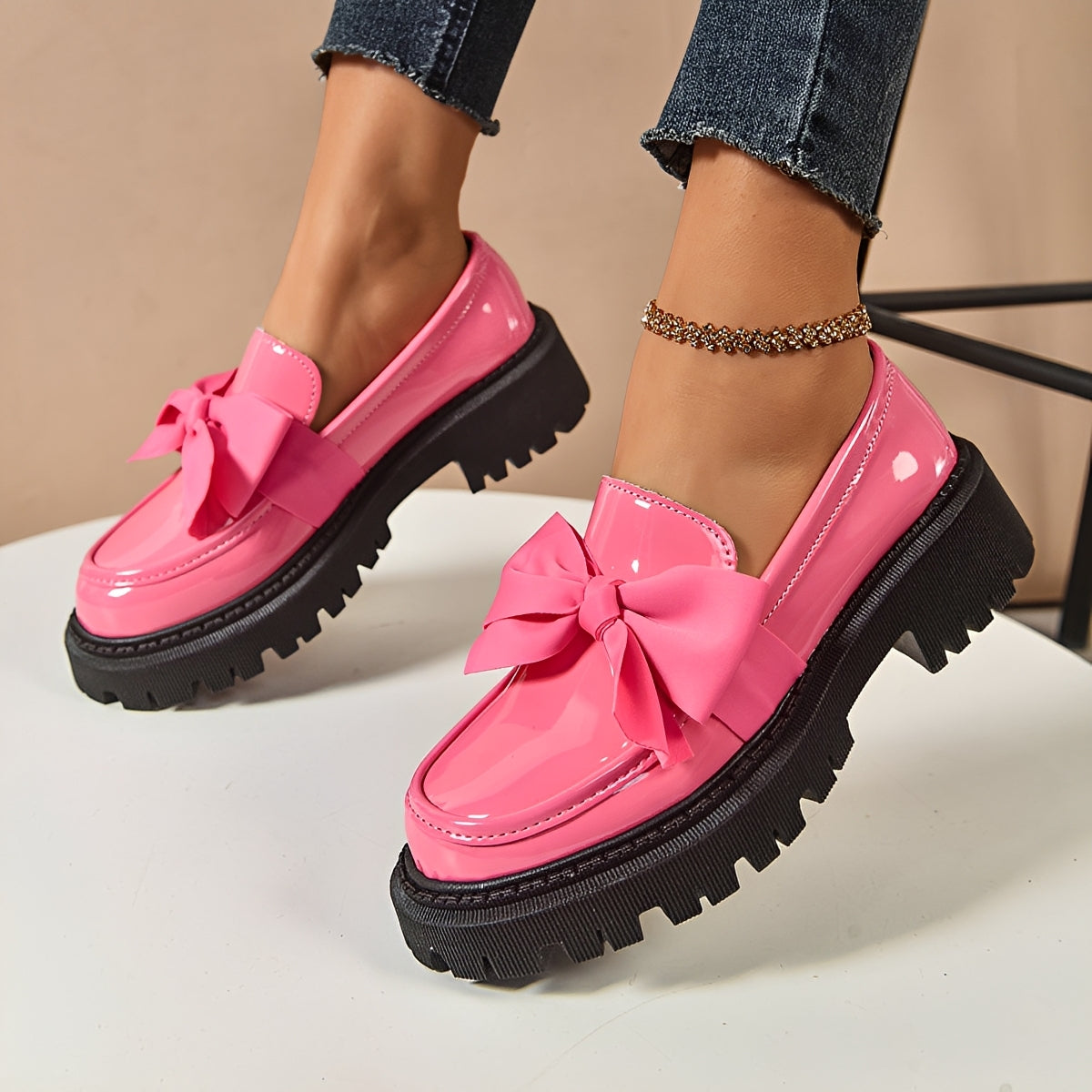 Yasir - Classic Loafers with Bow Detail