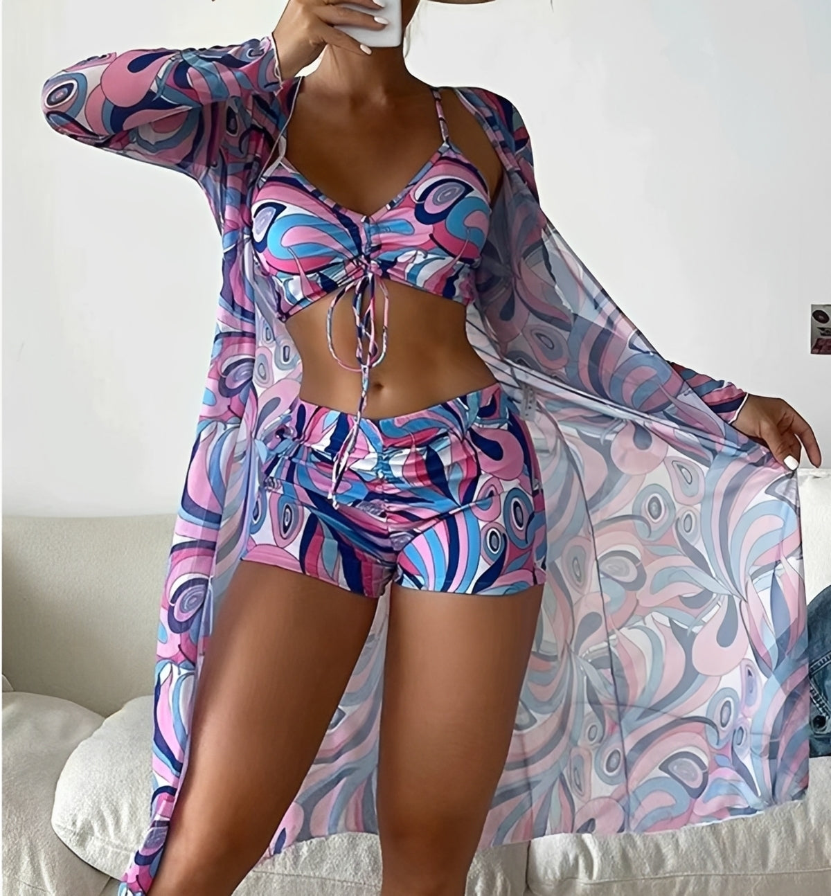 Nancy - Three-Piece Swimsuit Set